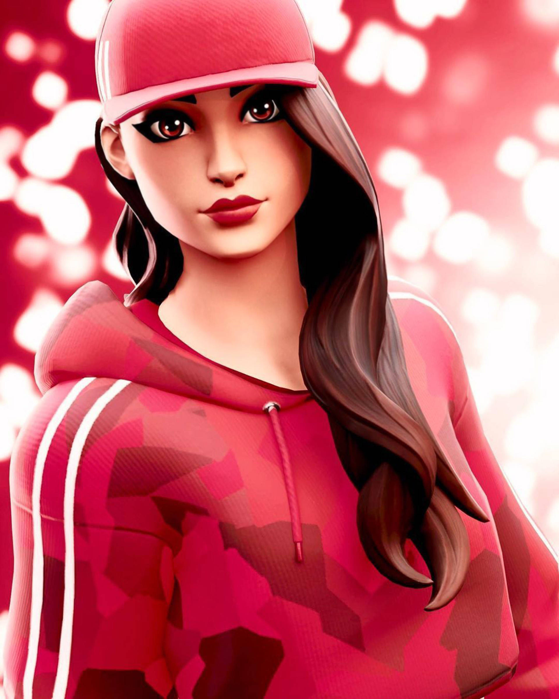 Ruby Fortnite, pink cap, hoodie, Full HD Phone Wallpaper