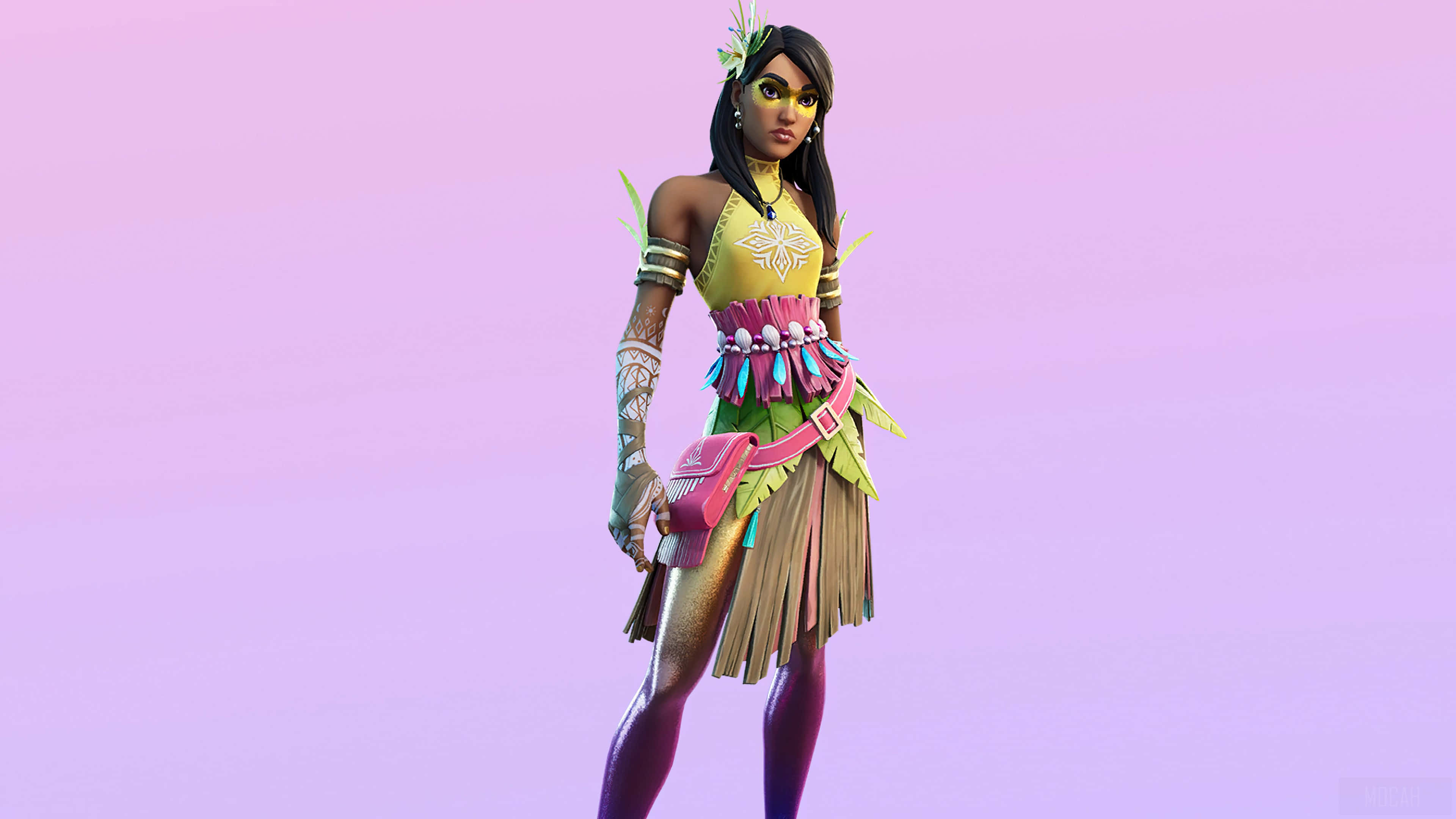 Ruby Outfit, Fortnite skin, colorful tribal outfit, 4K Desktop Wallpaper