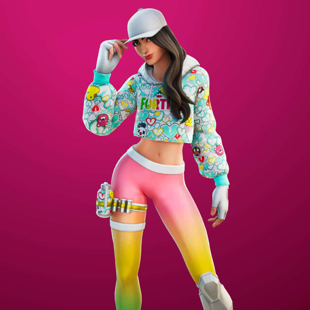Ruby Fortnite Skin, Fortnite character, colorful hoodie, SD Desktop Wallpaper
