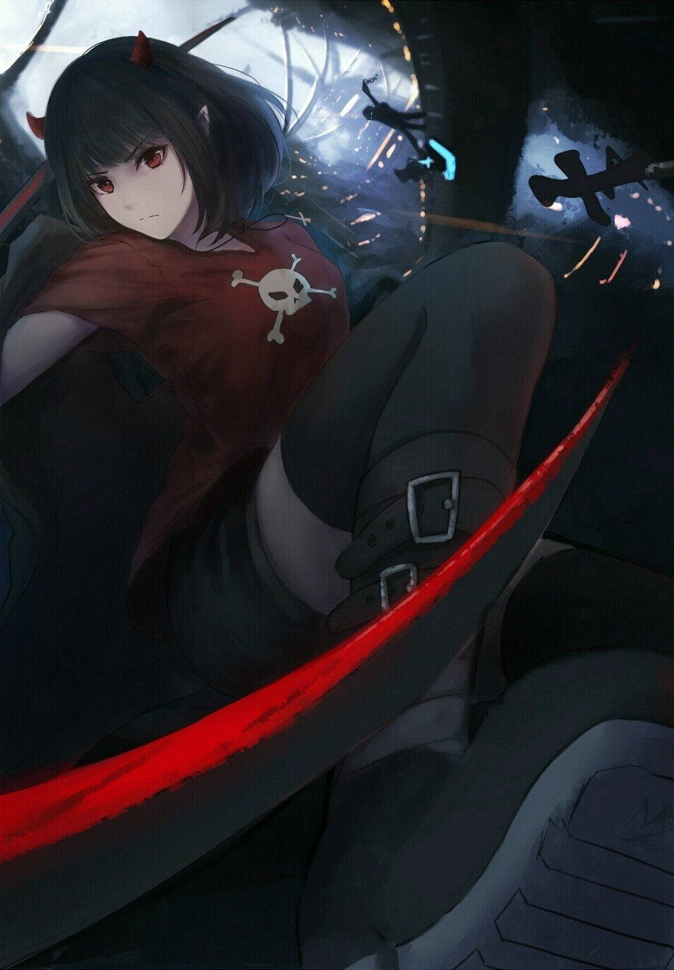 Ruby Rose, anime girl, glowing red sword, HD Phone Wallpaper