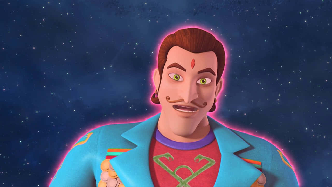 Rudra Cartoon, shocked shakaal, glowing pink aura, HD Desktop Wallpaper