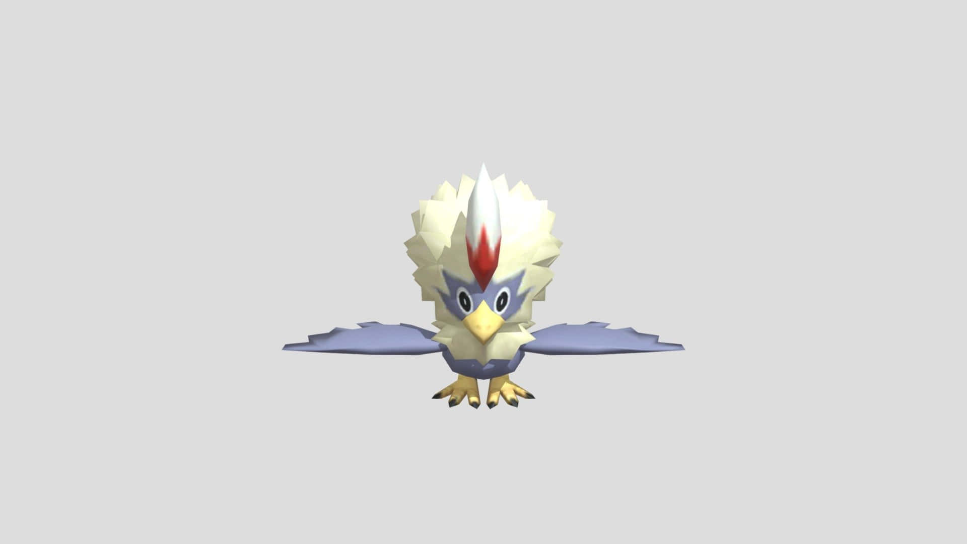 Rufflet, white fluffy crest, red marking, Full HD Desktop Wallpaper
