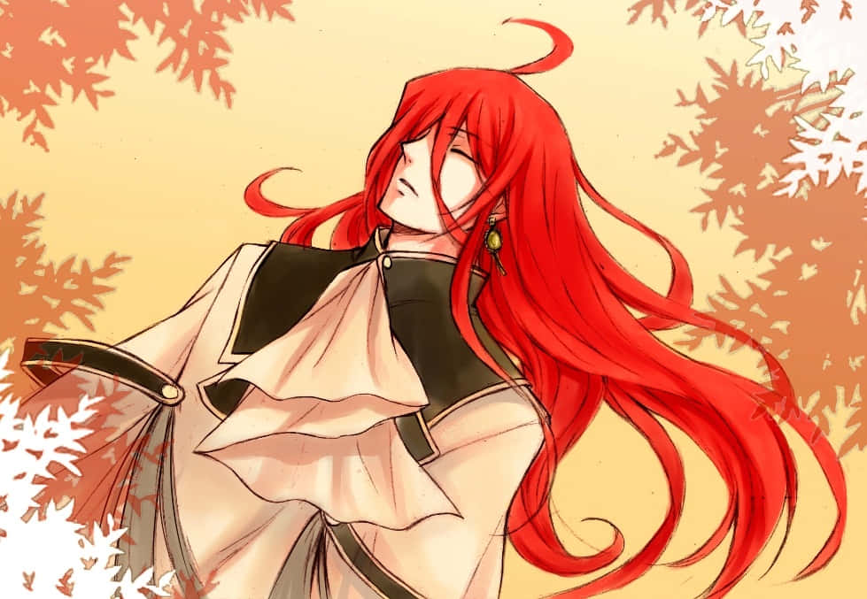 Rufus Barma, red-haired anime character, closed eyes, SD Desktop Wallpaper