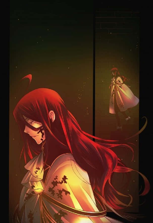 Rufus Barma, anime form, red-haired anime girl, SD Phone Wallpaper