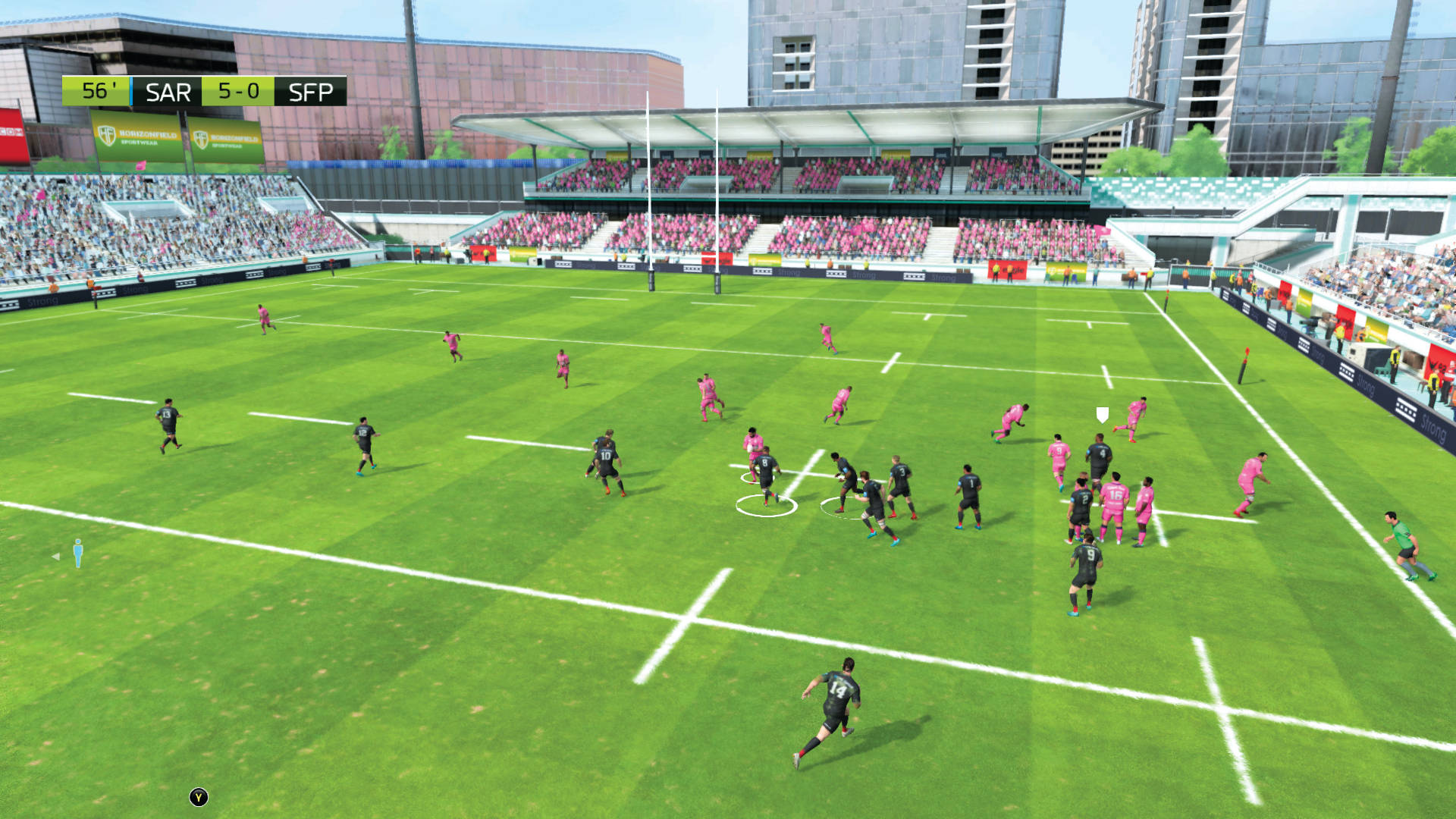 Rugby 20, Line Out, pink and black uniforms, Full HD Desktop Wallpaper