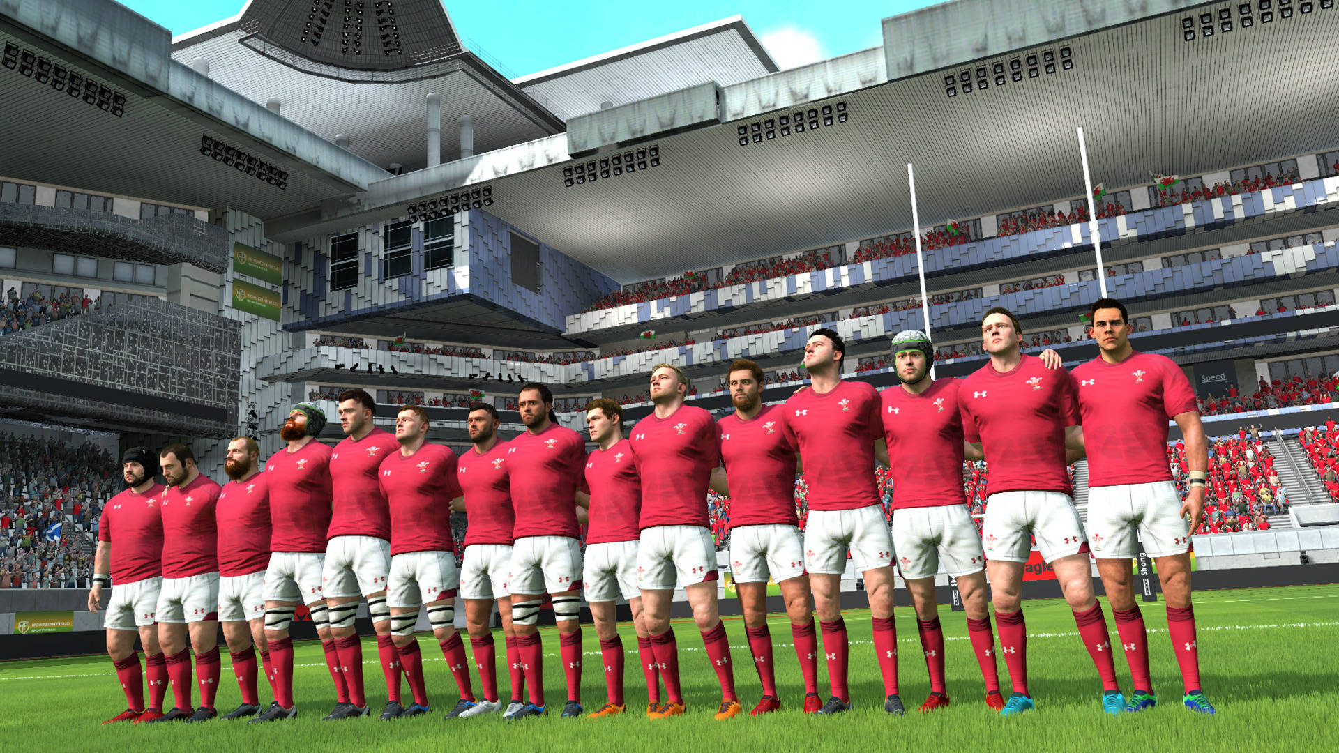 Rugby 20, red jerseys, green pitch, Full HD Desktop Wallpaper