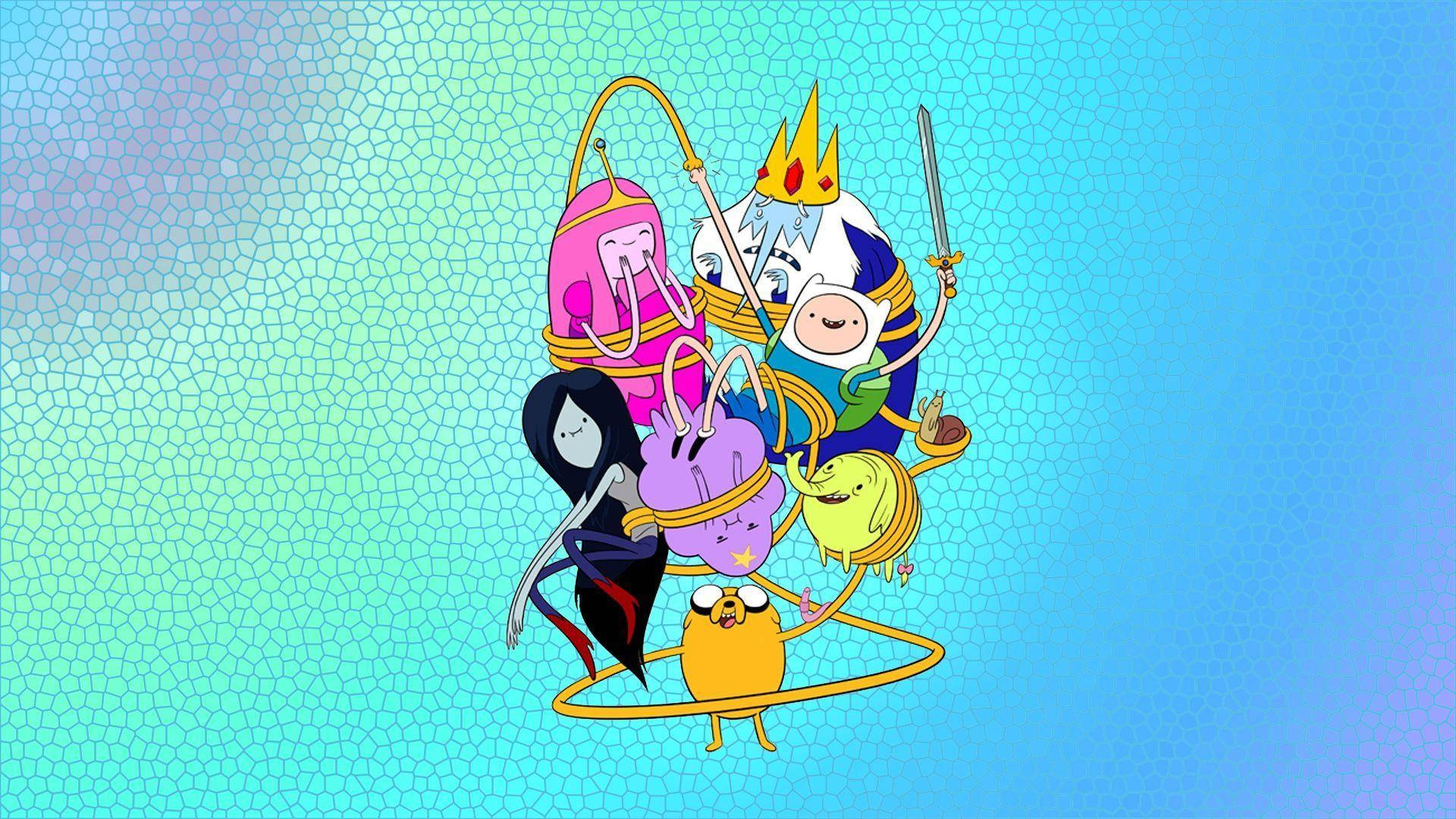 Rugrats, animated characters, gradient mosaic background, Full HD Desktop Wallpaper