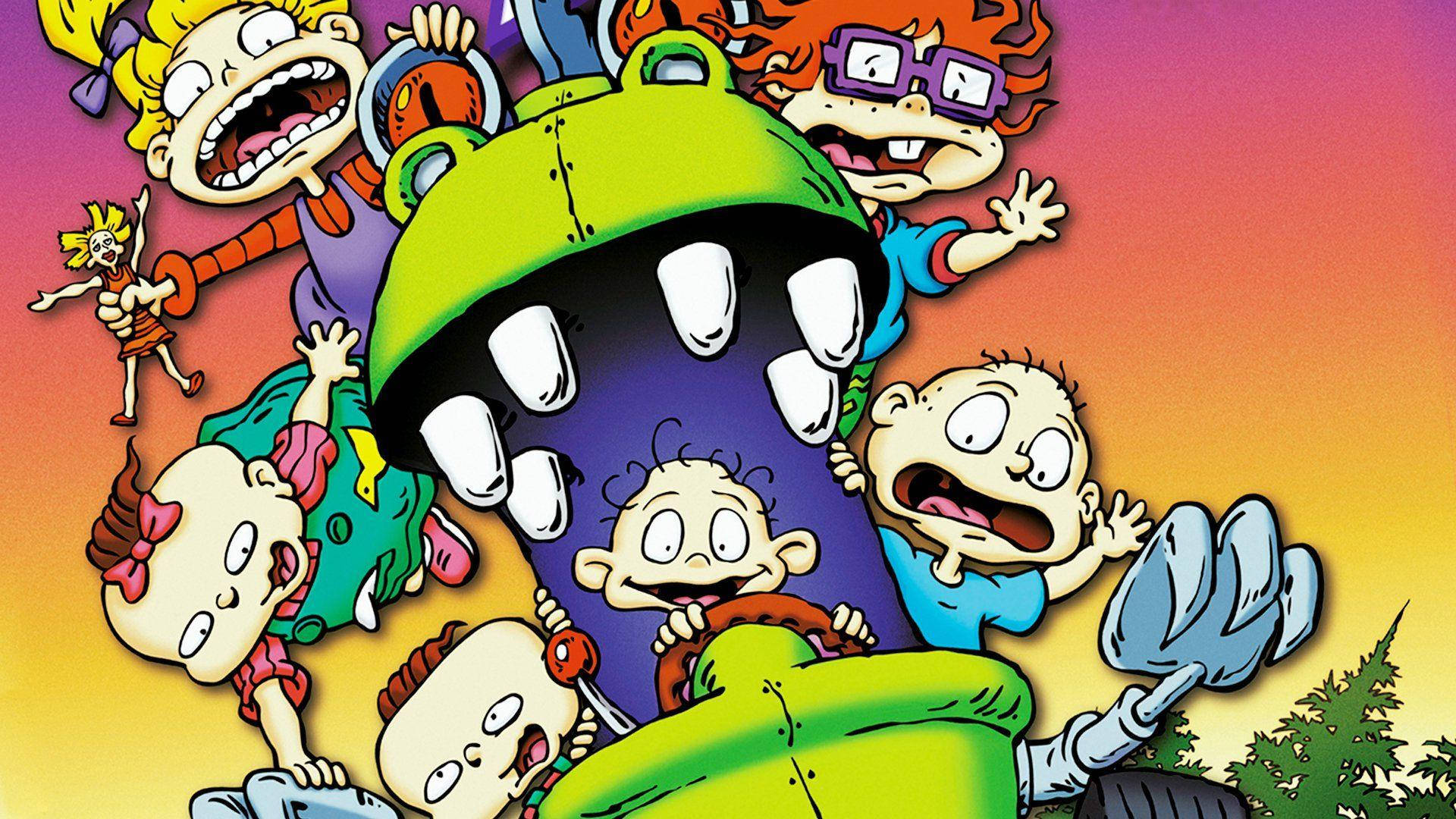 Rugrats, giant green monster, sharp teeth, Full HD Desktop Wallpaper