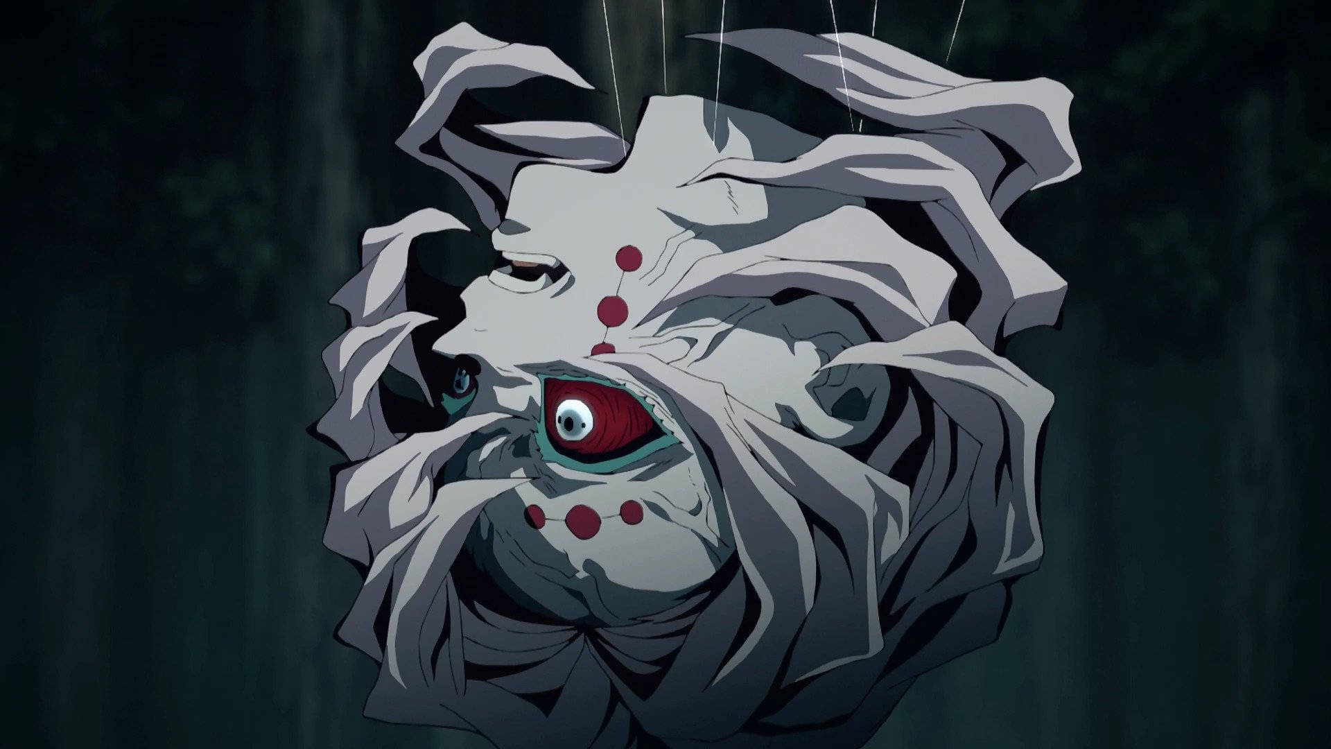 Rui Demon Slayer, beheaded, single red eye, Full HD Desktop Wallpaper