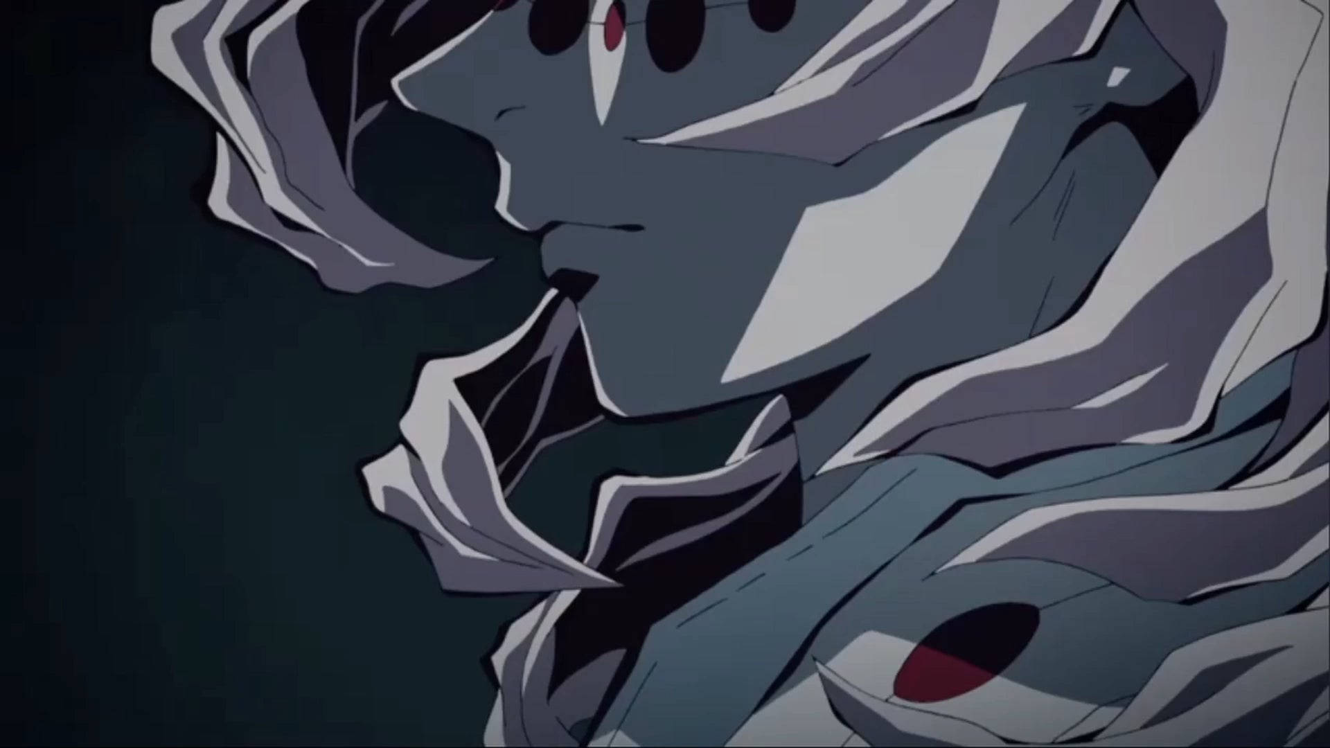 Rui Demon Slayer, gray hair, red eyes, Full HD Desktop Wallpaper