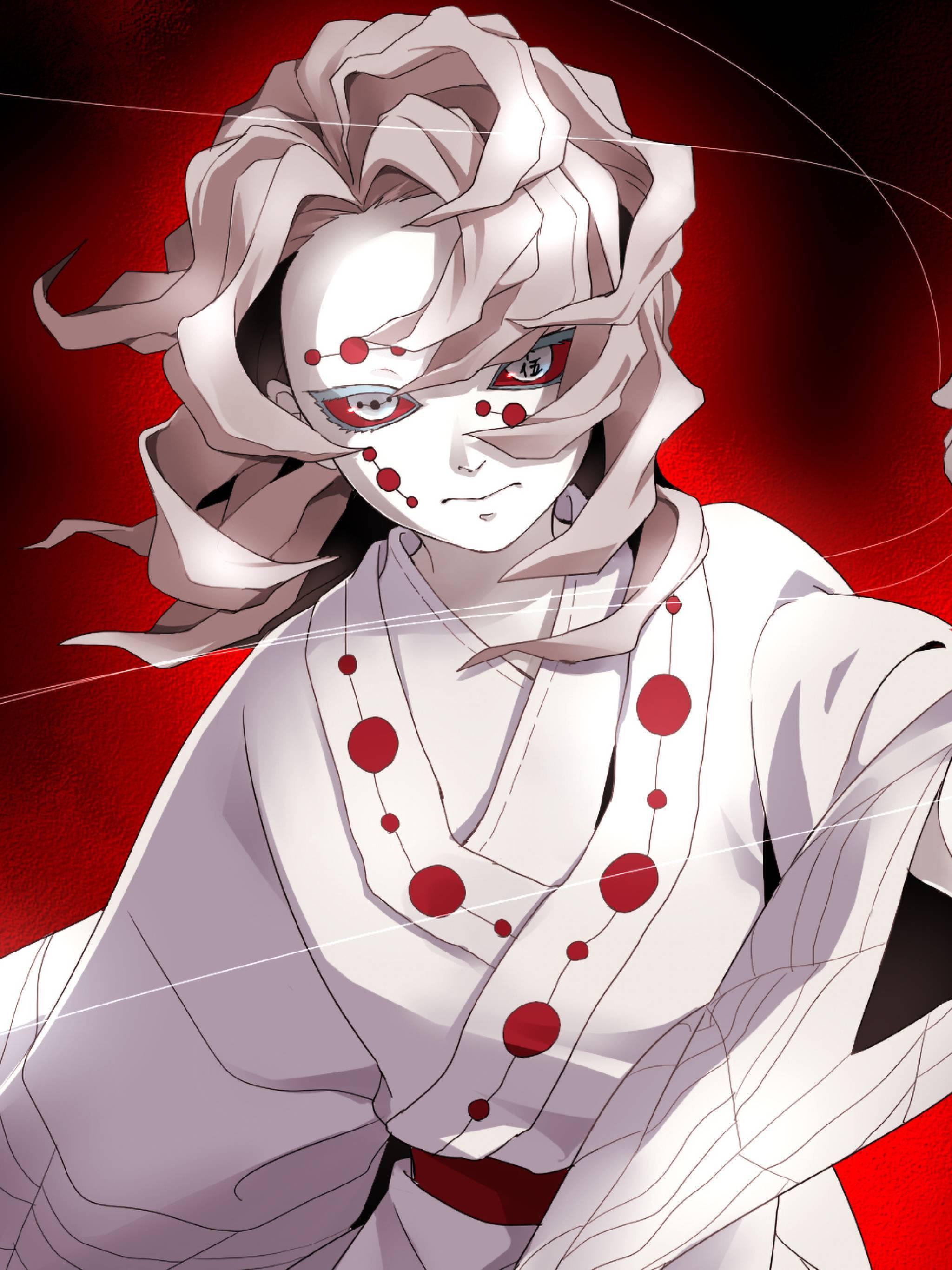 Rui, Demon Slayer, white hair, 2K Phone Wallpaper