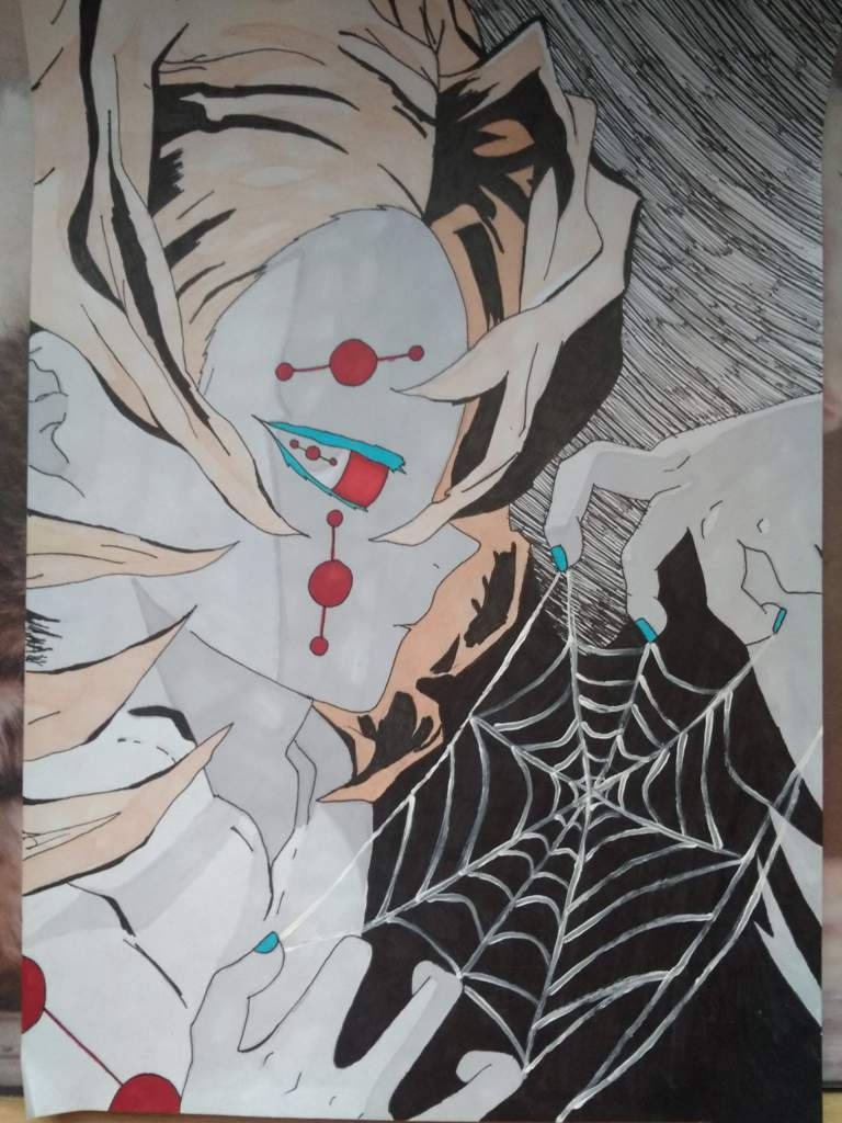 Rui Demon Slayer, spiderweb patterns, red dots, SD Phone Wallpaper
