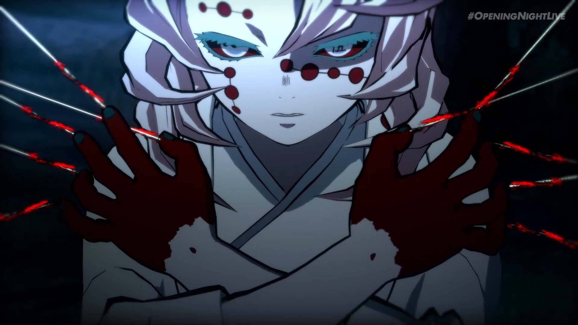Rui, Demon Slayer, red eyes, Full HD Desktop Wallpaper