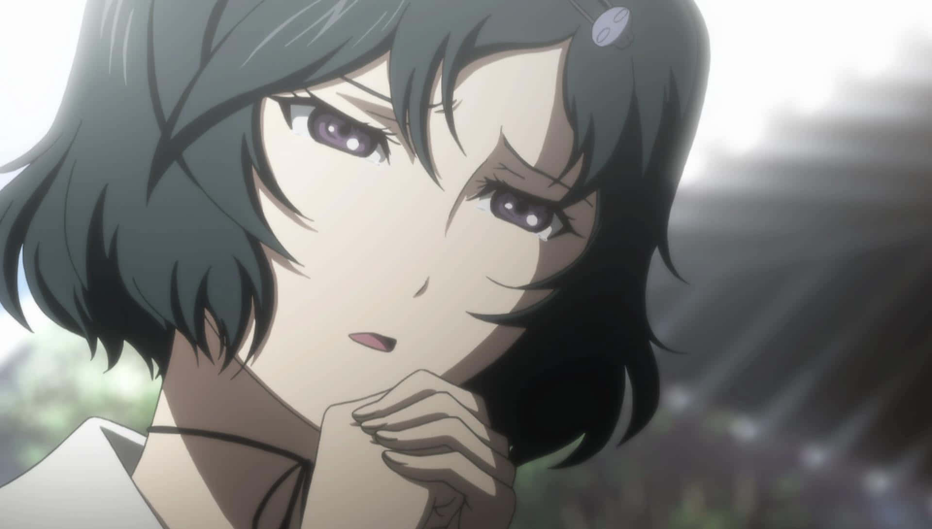 Ruka Urushibara, dark hair, purple eyes, Full HD Desktop Wallpaper