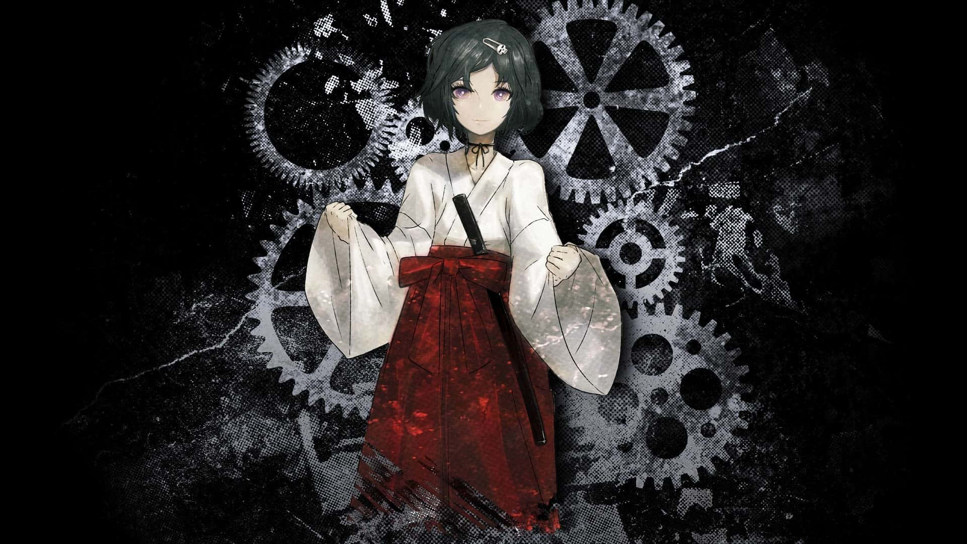 Ruka Urushibara, white kimono, red obi, Full HD Desktop Wallpaper