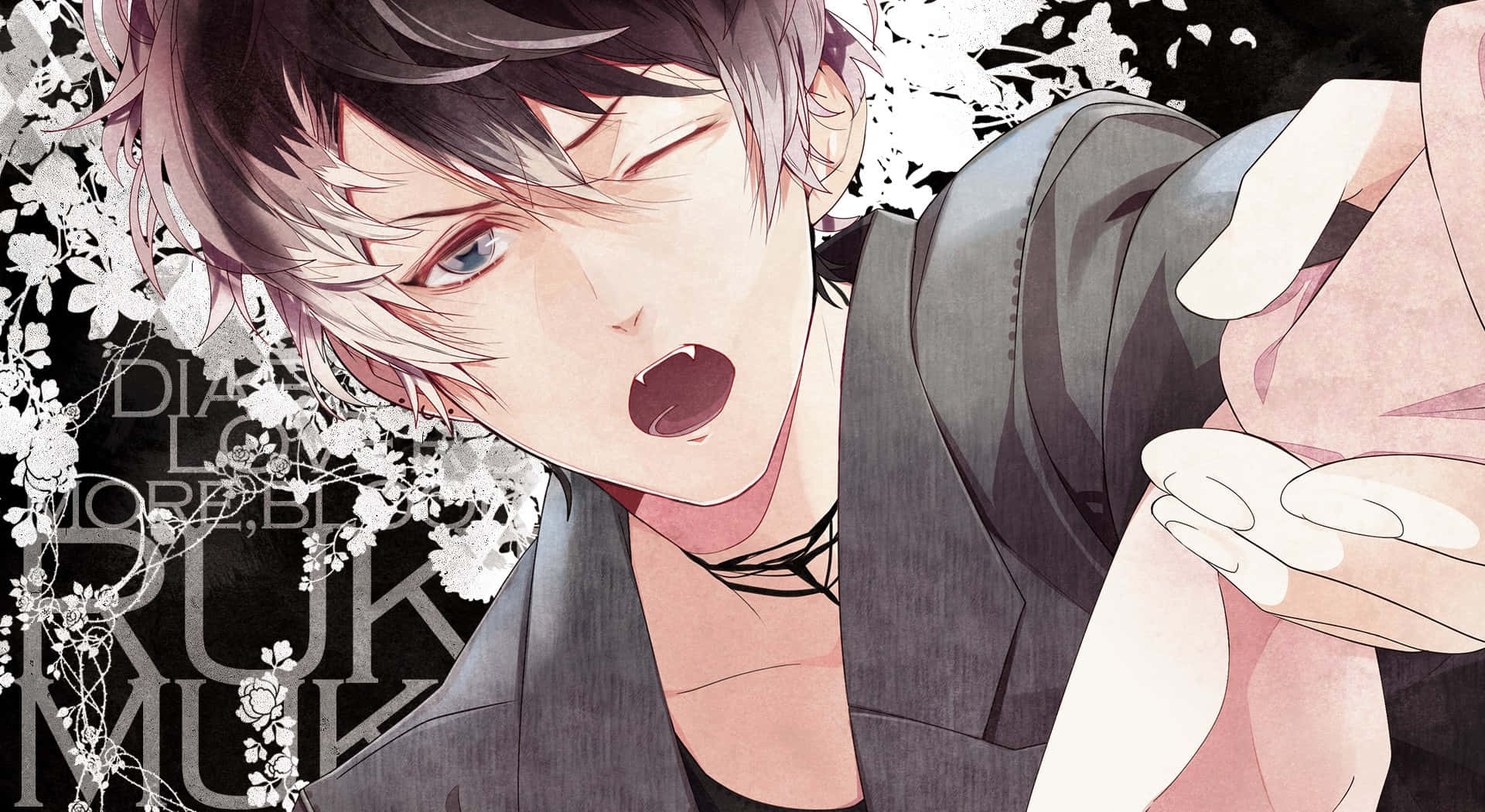 Ruki Mukami, anime character, half-closed eyes, Full HD Desktop Wallpaper