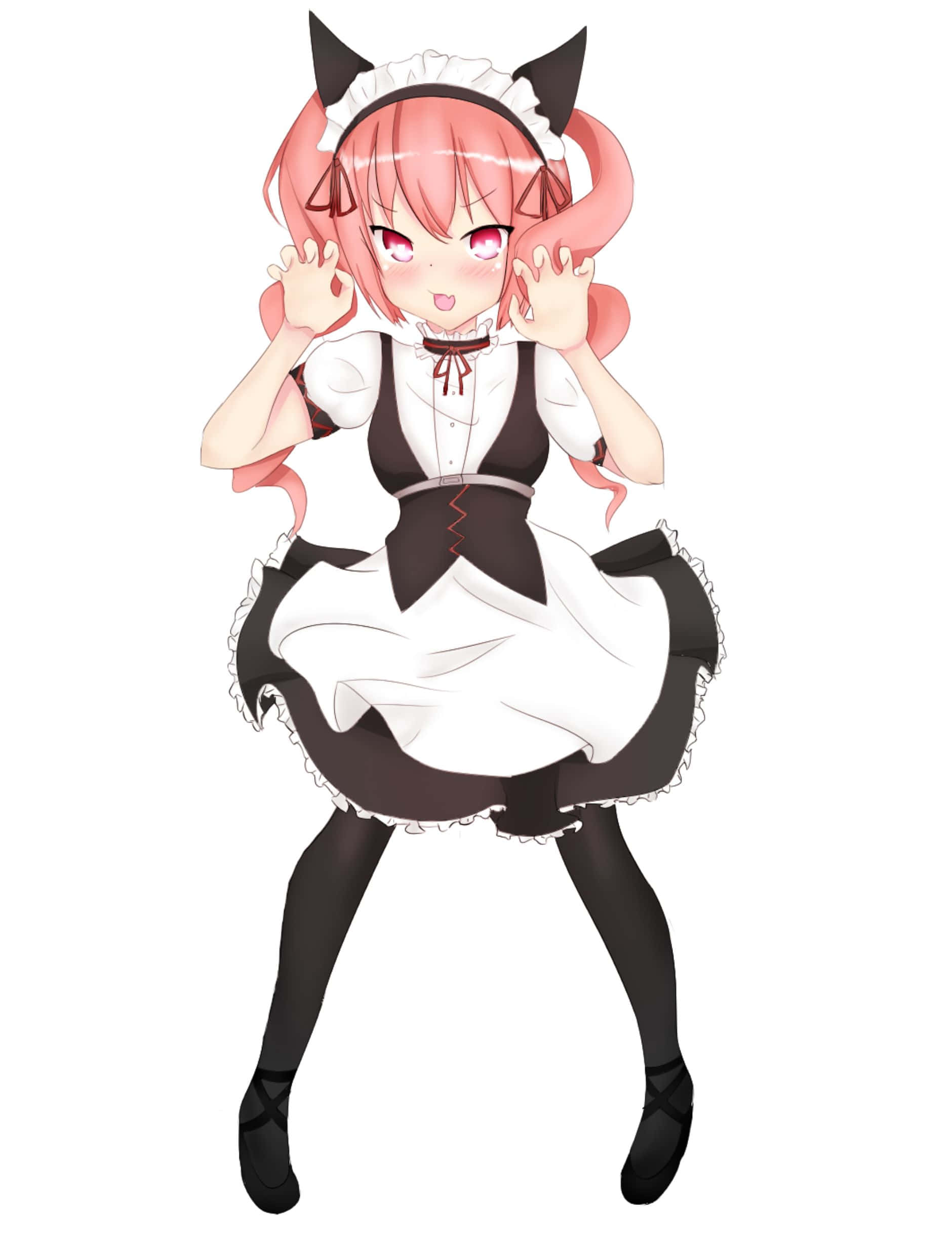 Rumiho Akiha, pink hair, cat ears, Full HD Phone Wallpaper