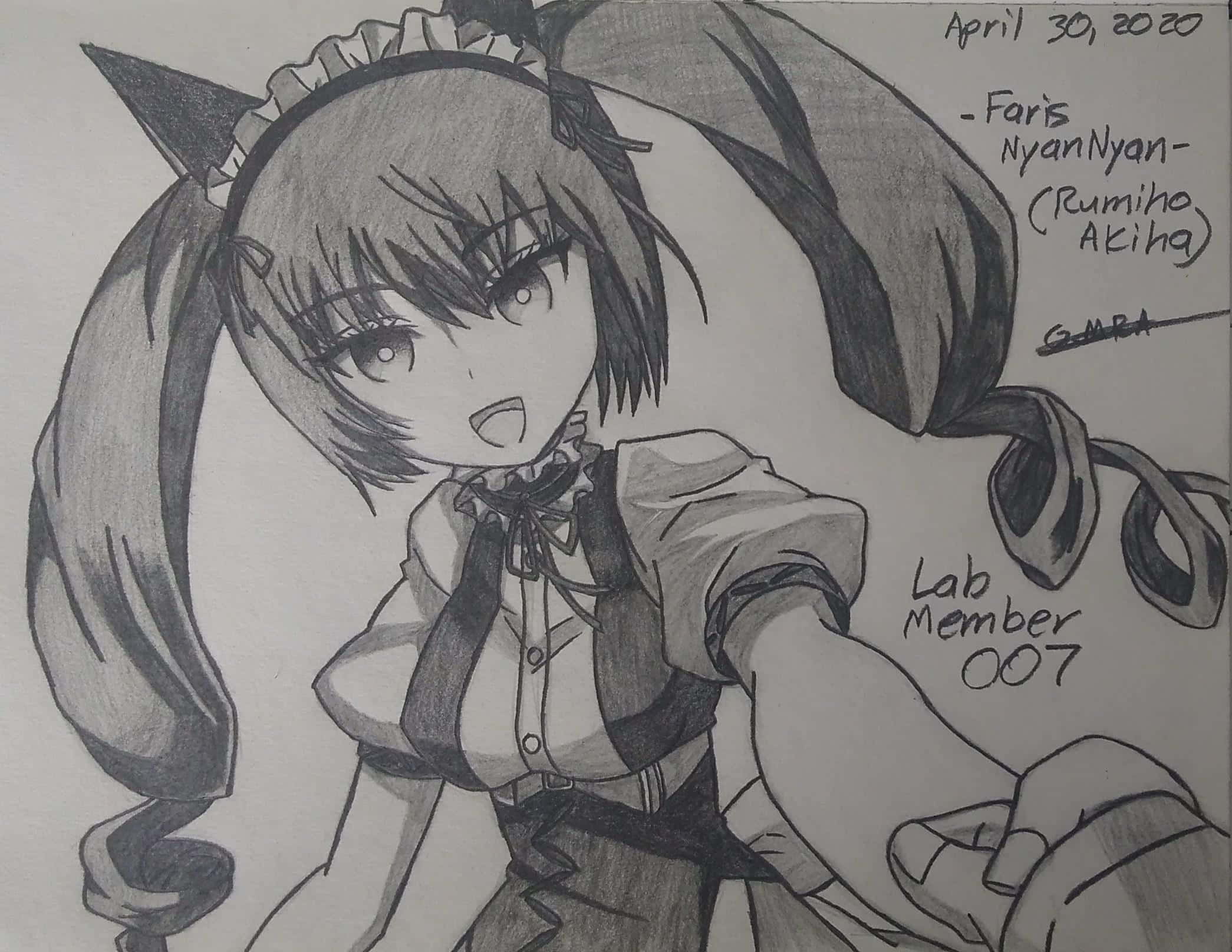 Rumiho Akiha, cat ears, twin tails, Full HD Desktop Wallpaper