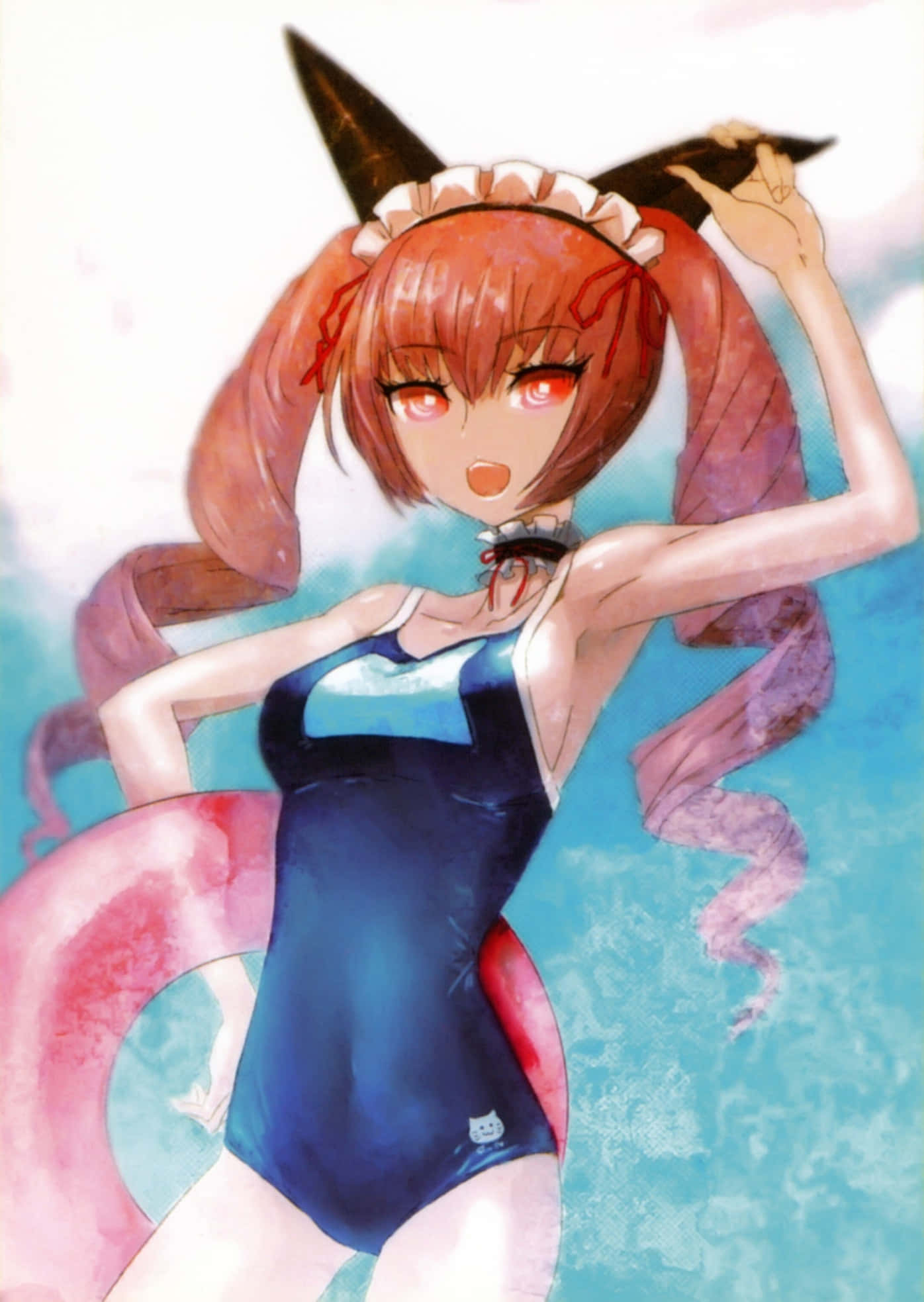 Rumiho Akiha, red hair, cat ears, Full HD Phone Wallpaper