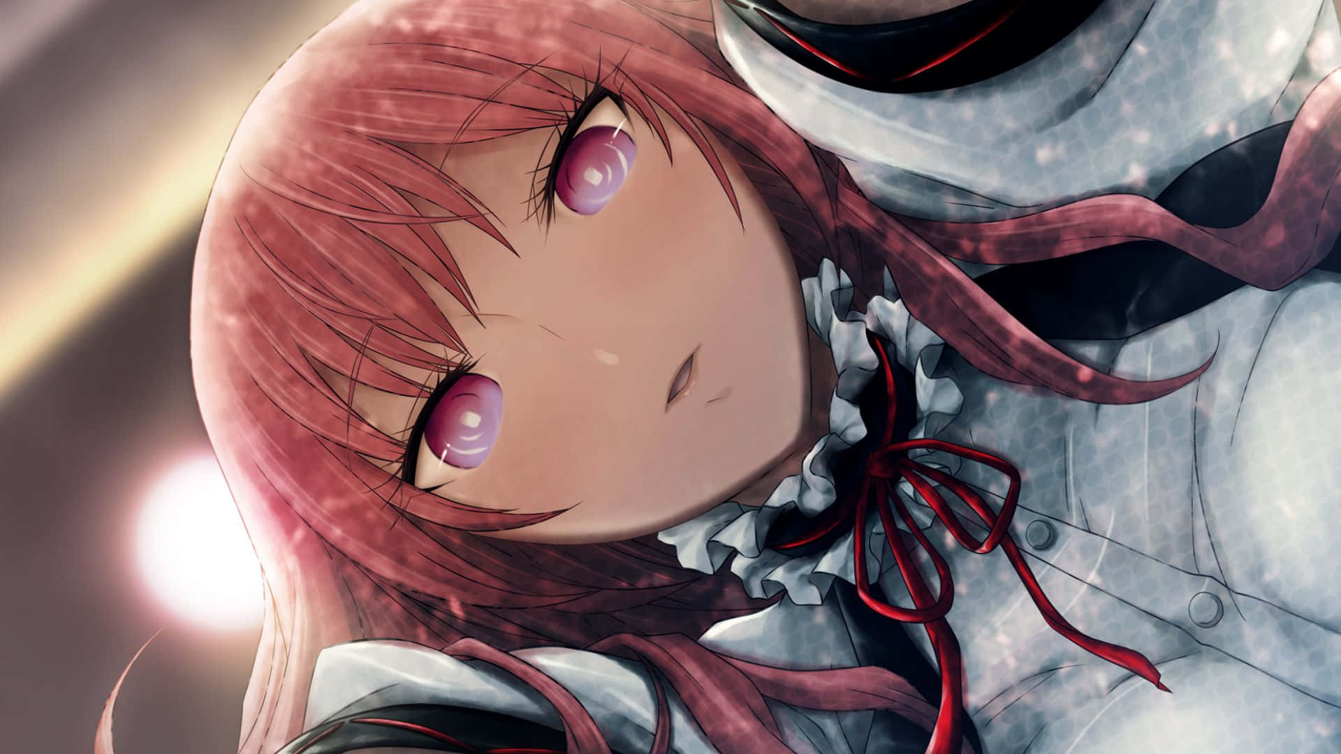 Rumiho Akiha, pink hair, glowing eyes, Full HD Desktop Wallpaper