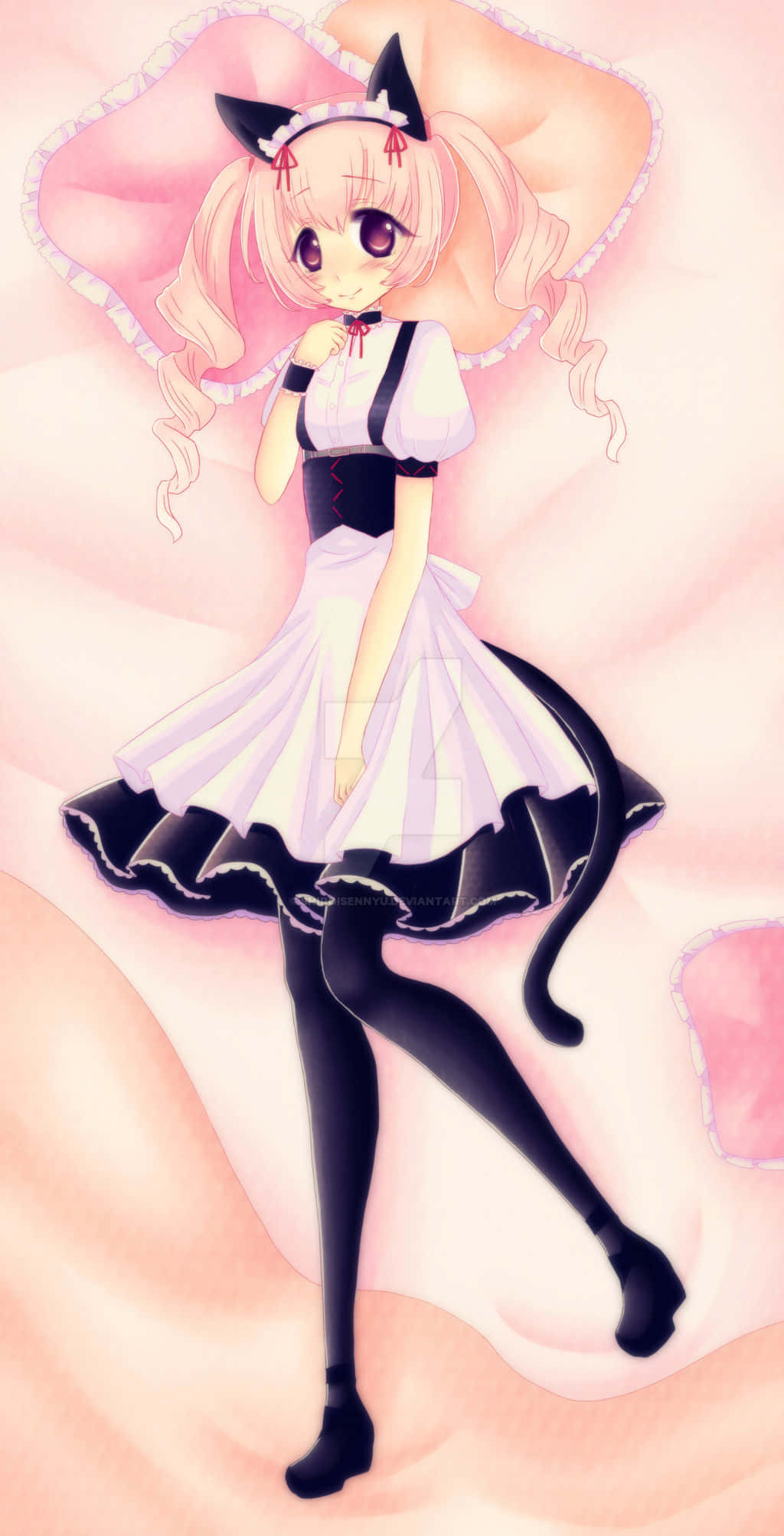 Rumiho Akiha, cat ears, cat tail, Full HD Phone Wallpaper
