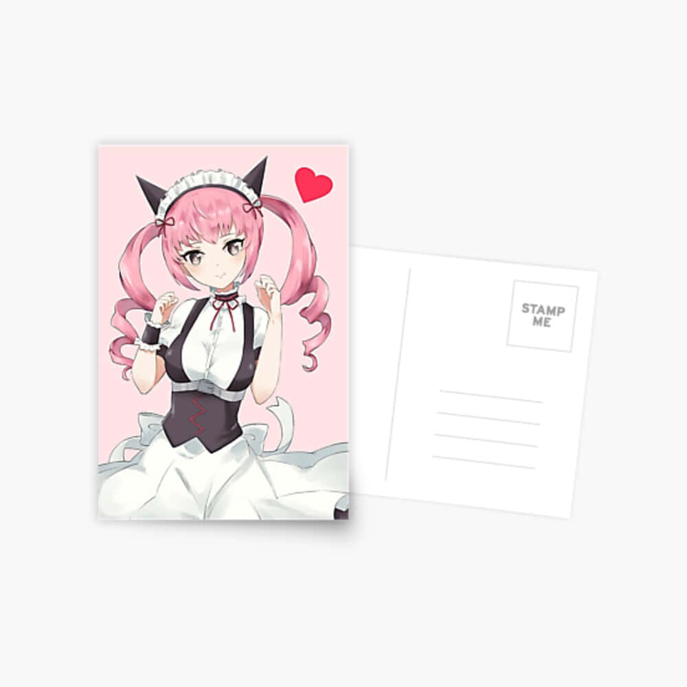 Rumiho Akiha, pink hair, cat ears, SD Desktop Wallpaper