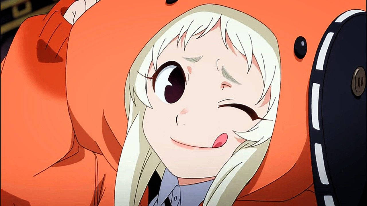 Runa Yomozuki, white hair, orange hooded outfit, HD Desktop Wallpaper