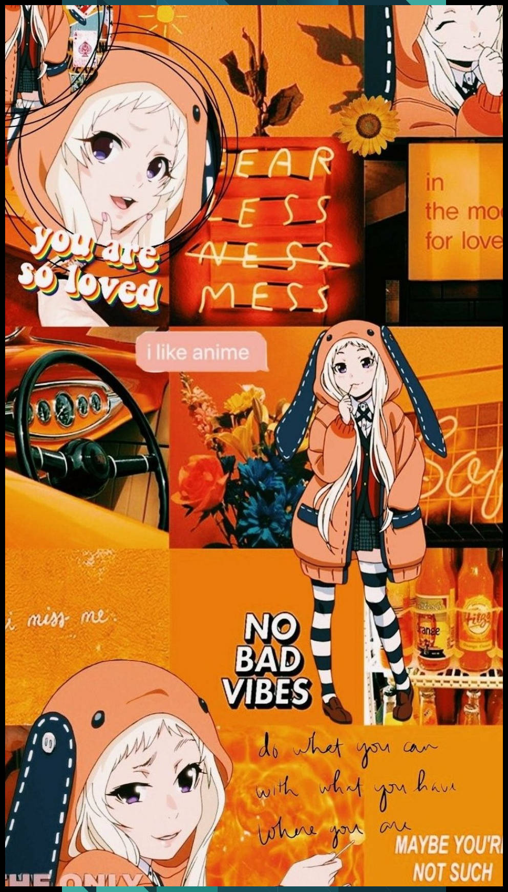 Runa Yomozuki, orange hoodie, sunflowers, HD Phone Wallpaper