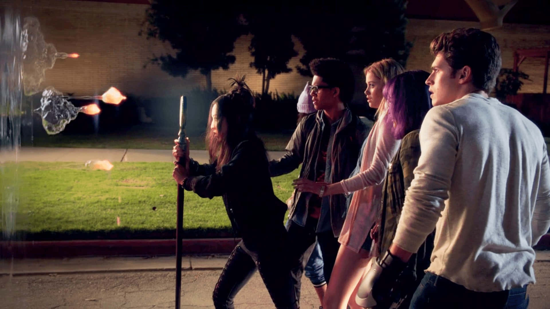 Runaways, teens, energy blasts, Full HD Desktop Wallpaper