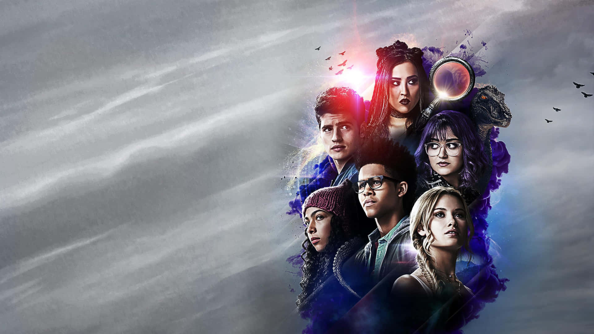 Runaways, six young heroes, glowing energy effects, Full HD Desktop Wallpaper