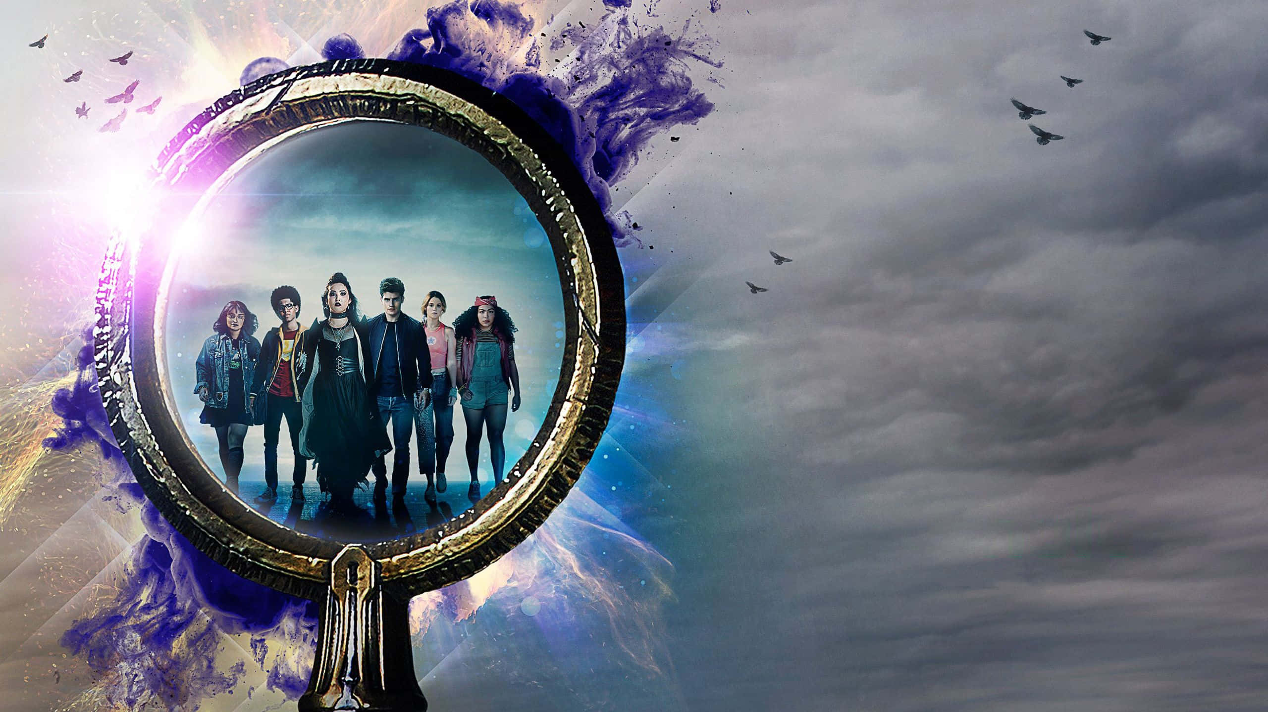 Runaways, cosmic purple, gold energy, 2K Desktop Wallpaper