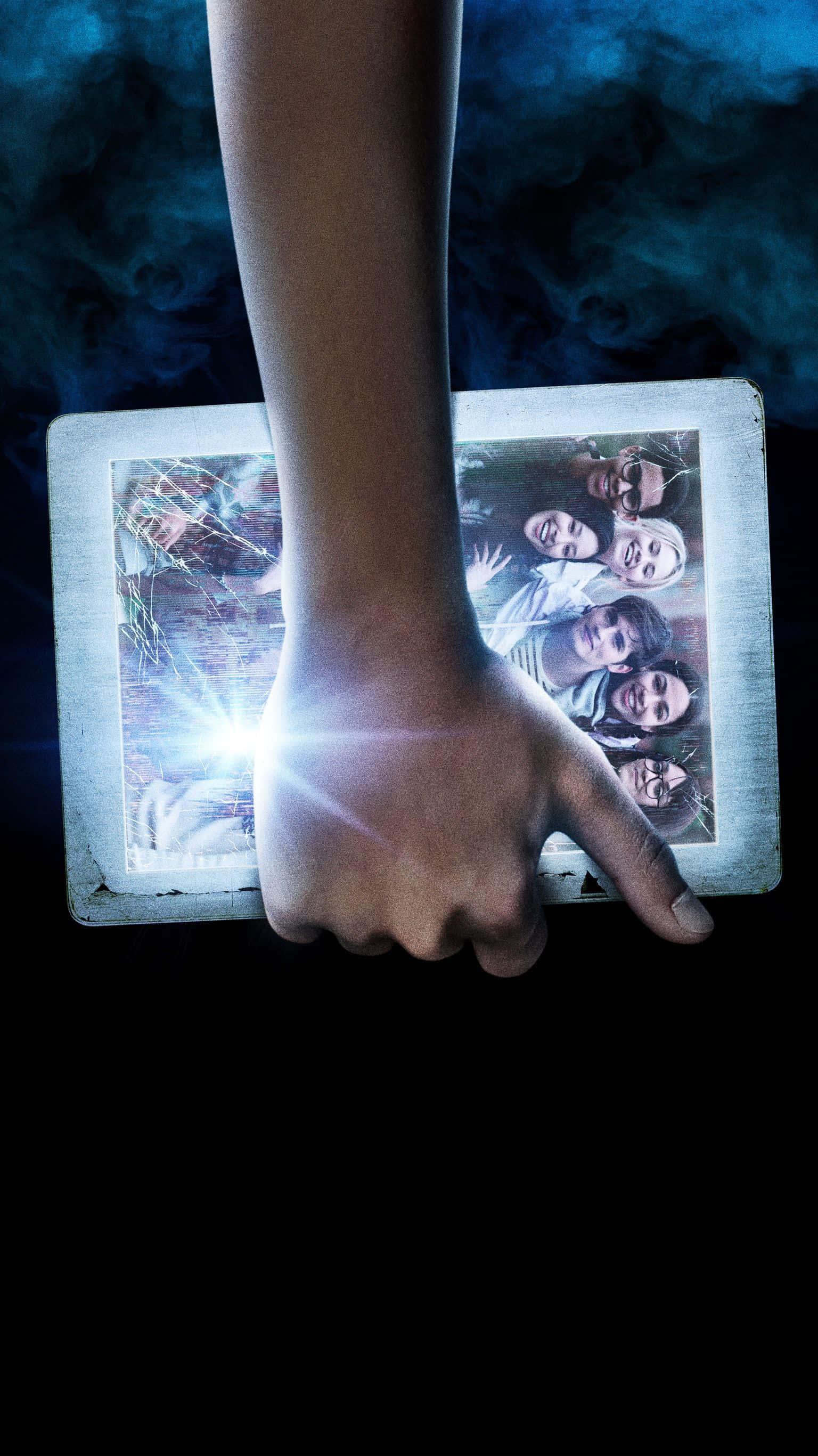 Runaways, blue smoke, cracked photo, 2K Phone Wallpaper