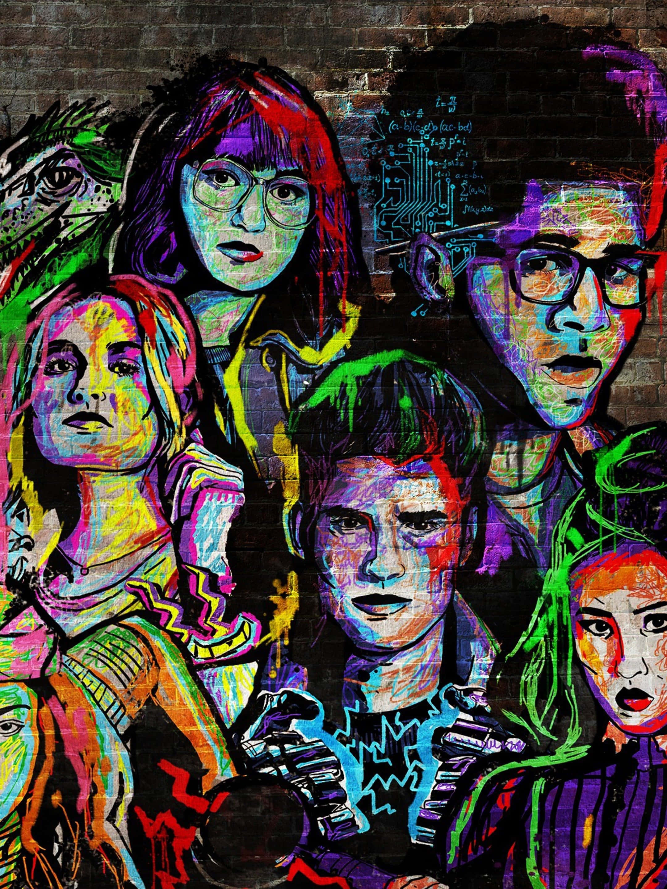 Runaways, neon colors, circuit board patterns, 2K Phone Wallpaper