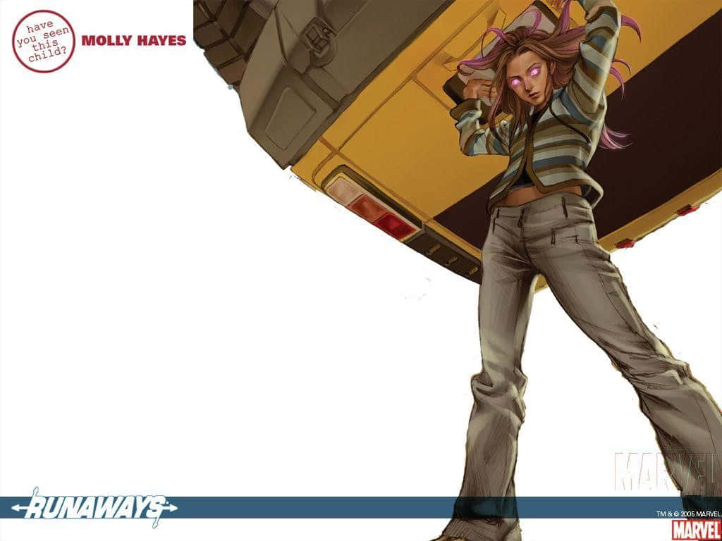 Runaways, glowing pink eyes, purple hair, SD Desktop Wallpaper