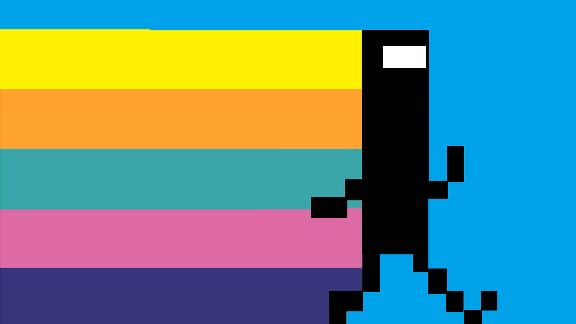 runner, rainbow trail, vibrant rainbow stripe background, Full HD Desktop Wallpaper