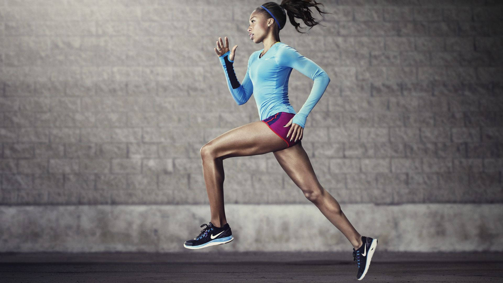 Runner, blue sweaters, athletic gear, Full HD Desktop Wallpaper