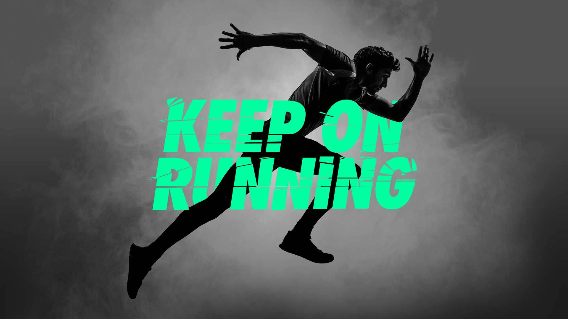 runner, mid-stride, smoky gray backdrop, Full HD Desktop Wallpaper