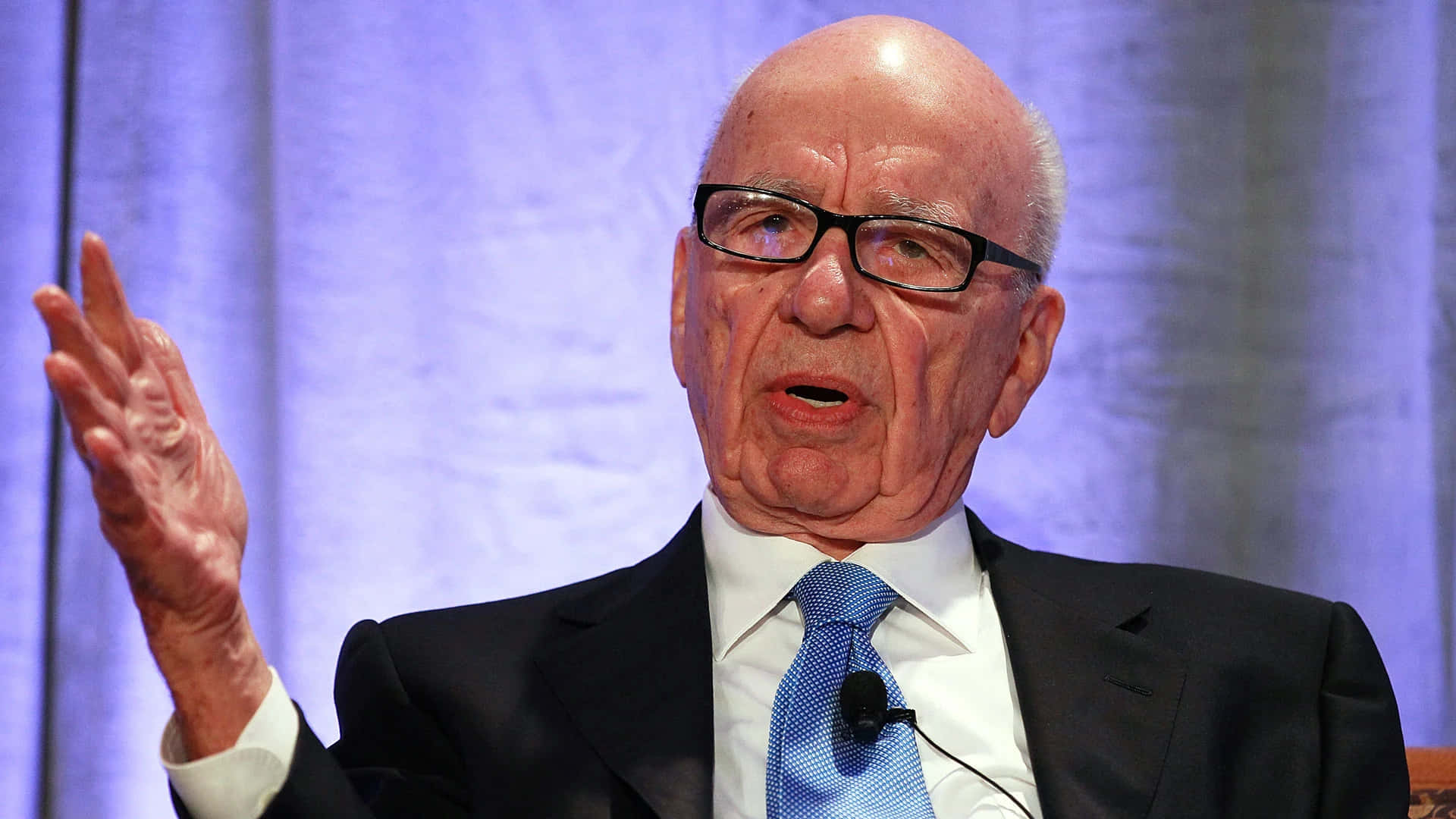 Rupert Murdoch, dark suit, blue tie, Full HD Desktop Wallpaper