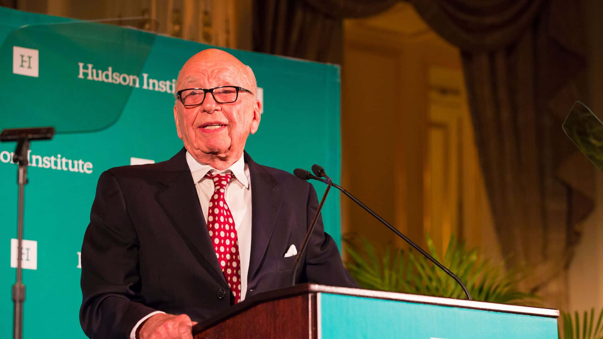 Rupert Murdoch, dark suit, red polka dot tie, Full HD Desktop Wallpaper