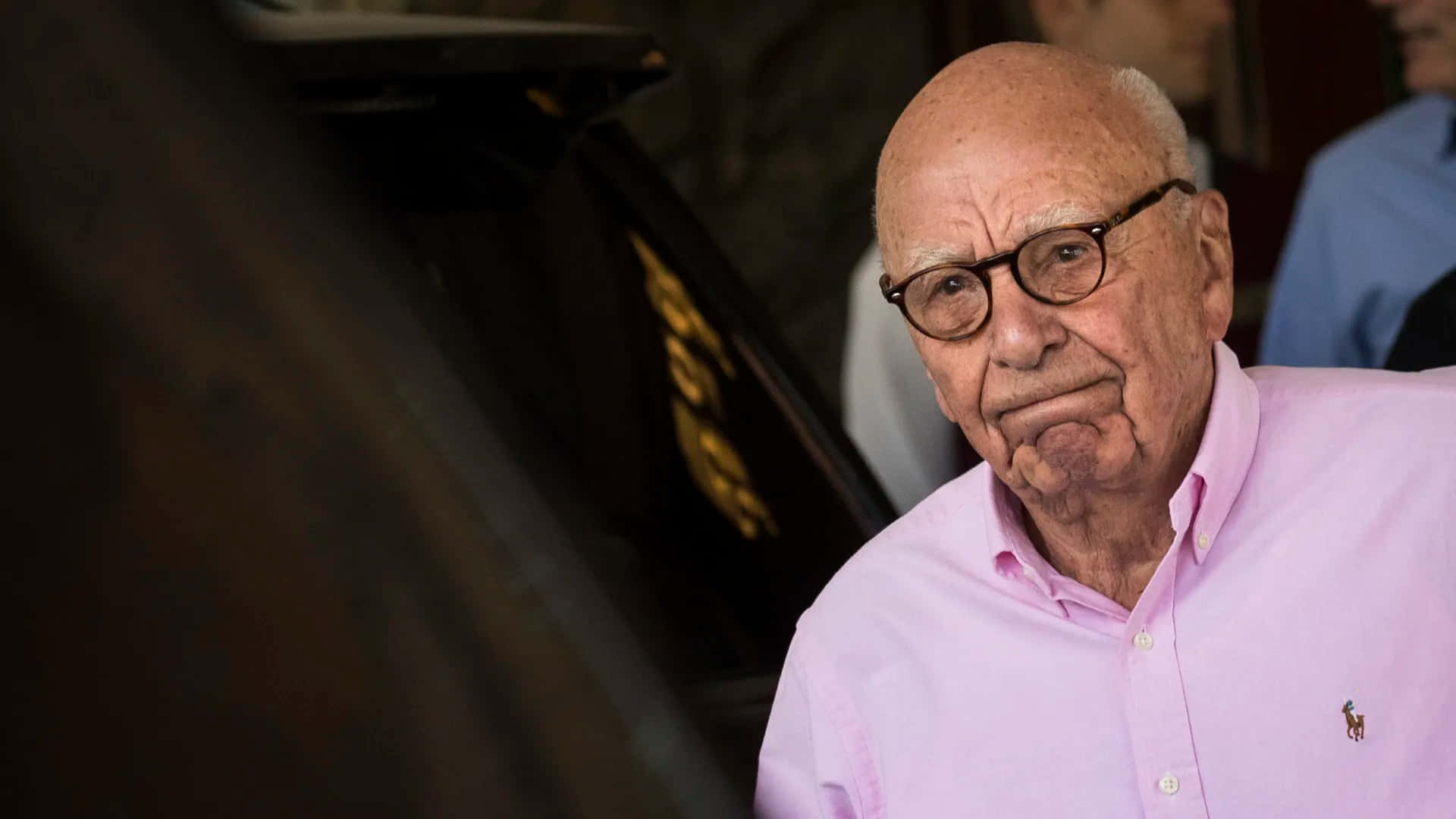 Rupert Murdoch, glasses, pink polo shirt, Full HD Desktop Wallpaper