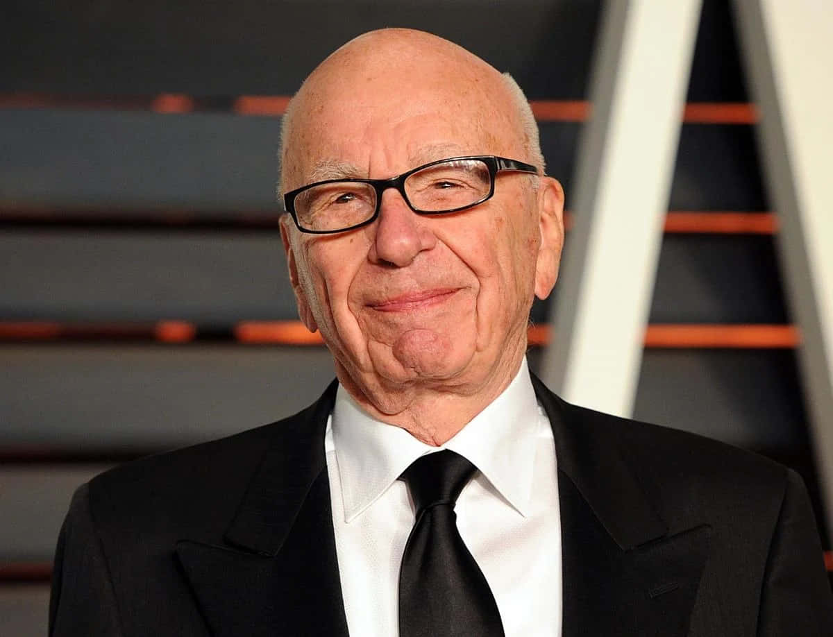 Rupert Murdoch, black suit and tie, geometric background, SD Desktop Wallpaper
