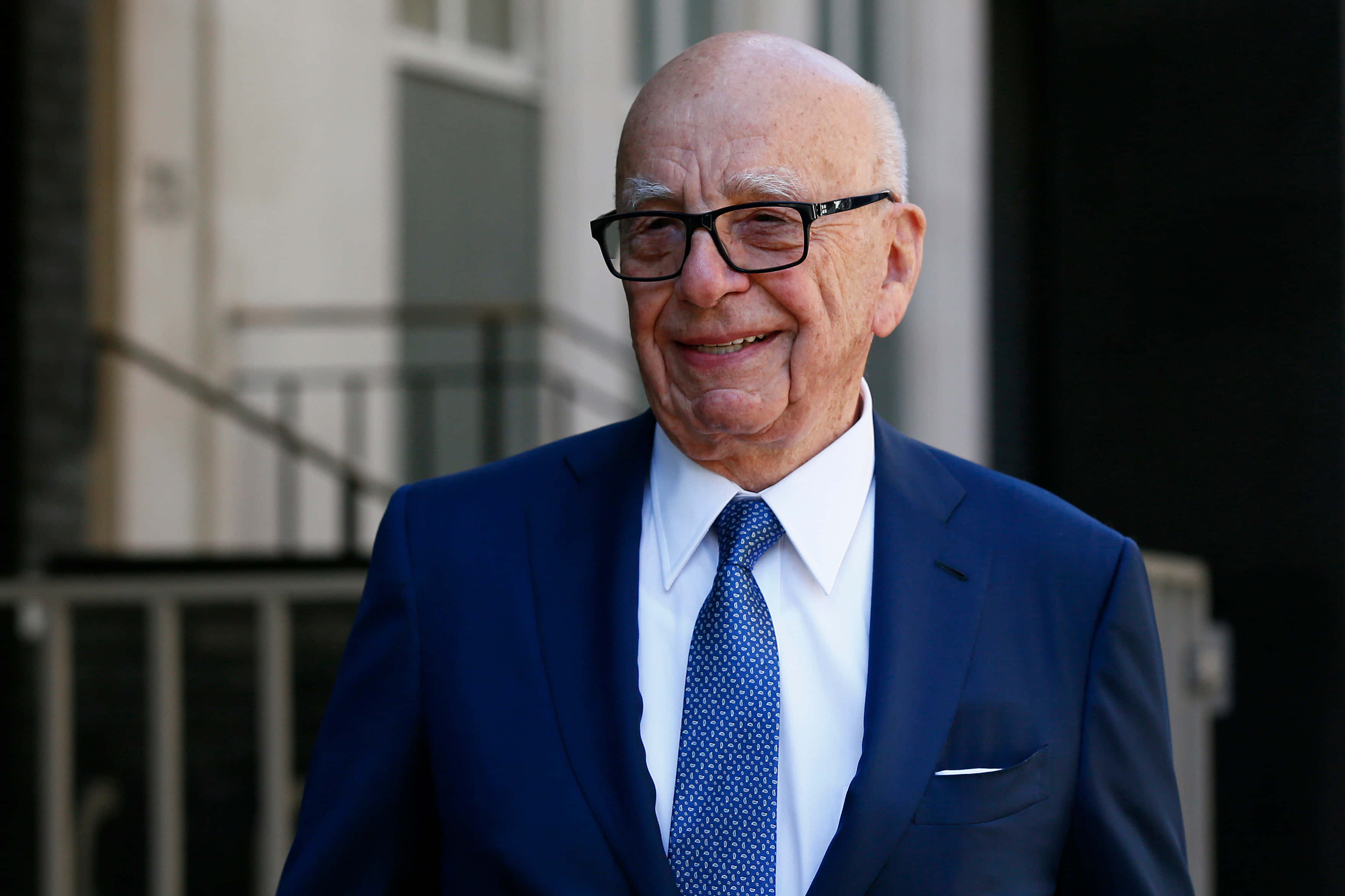Rupert Murdoch, blue suit, patterned tie, 2K Desktop Wallpaper