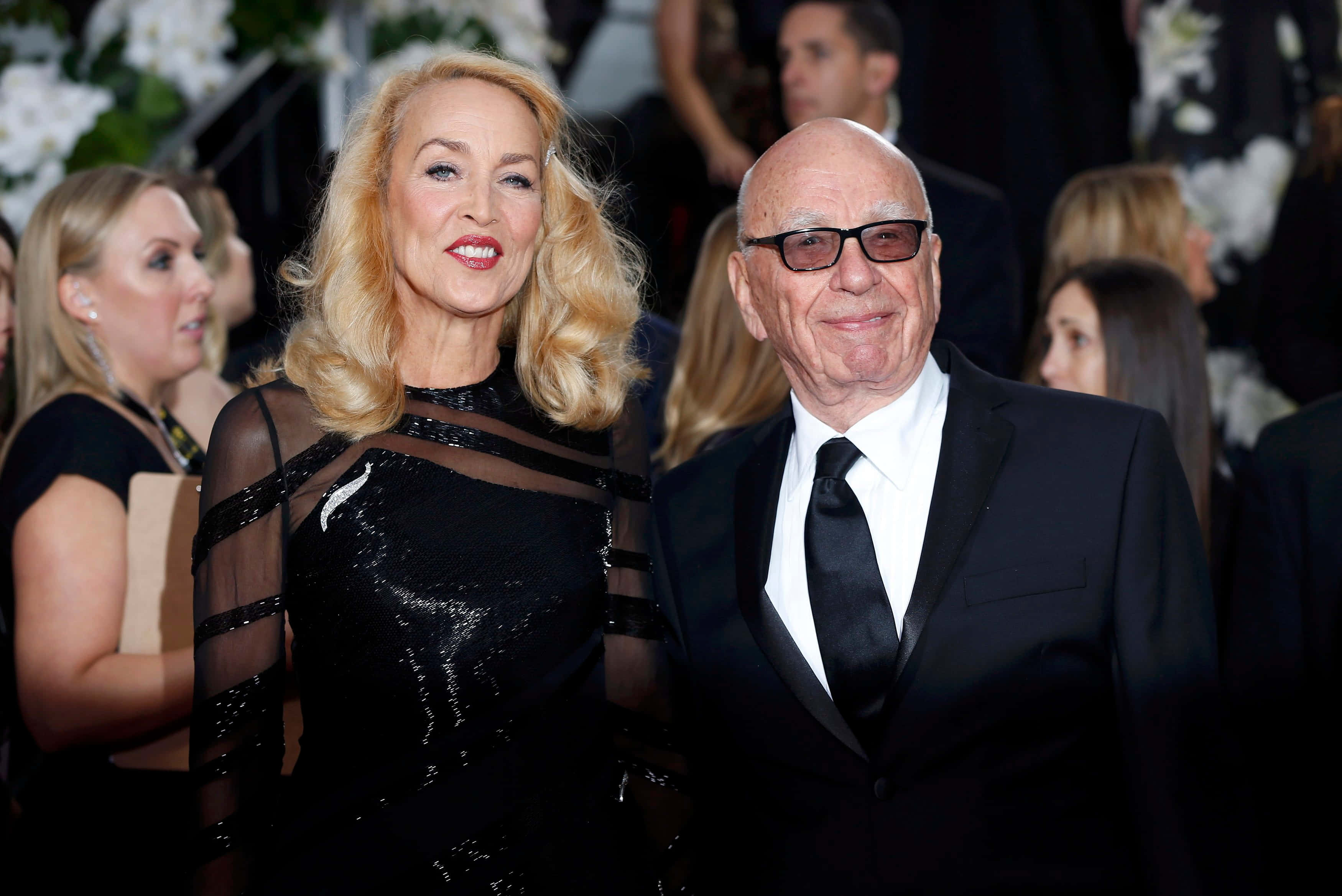 Rupert Murdoch, black sequined dress, black suit, 2K Desktop Wallpaper
