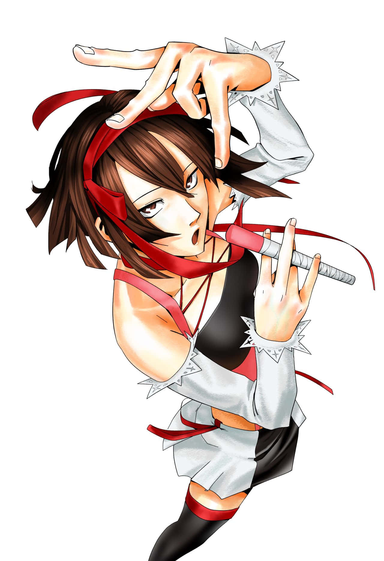 Ruri Hijiribe, brown hair, red ribbons, HD Phone Wallpaper