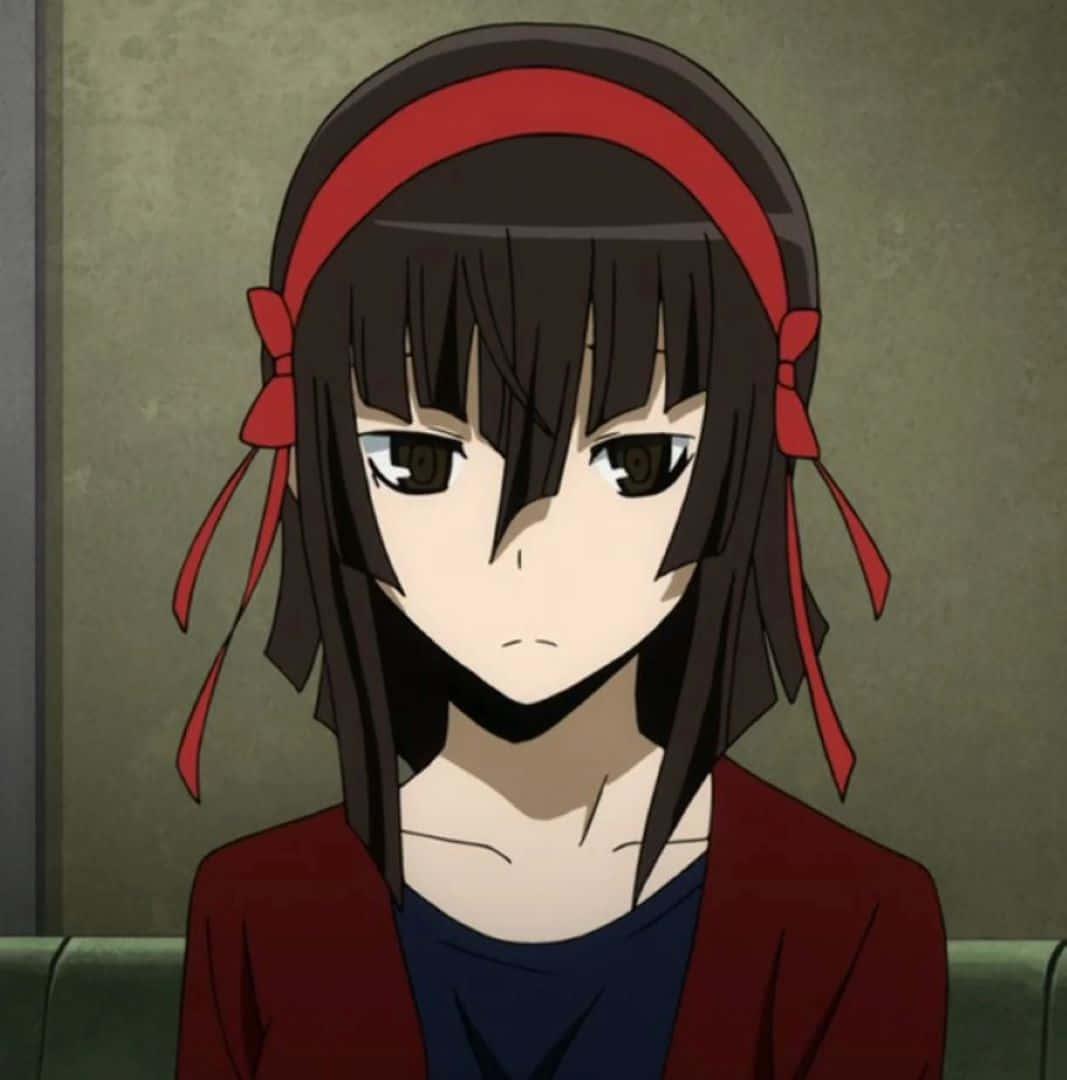 Ruri Hijiribe, dark hair, red headband, SD Phone Wallpaper