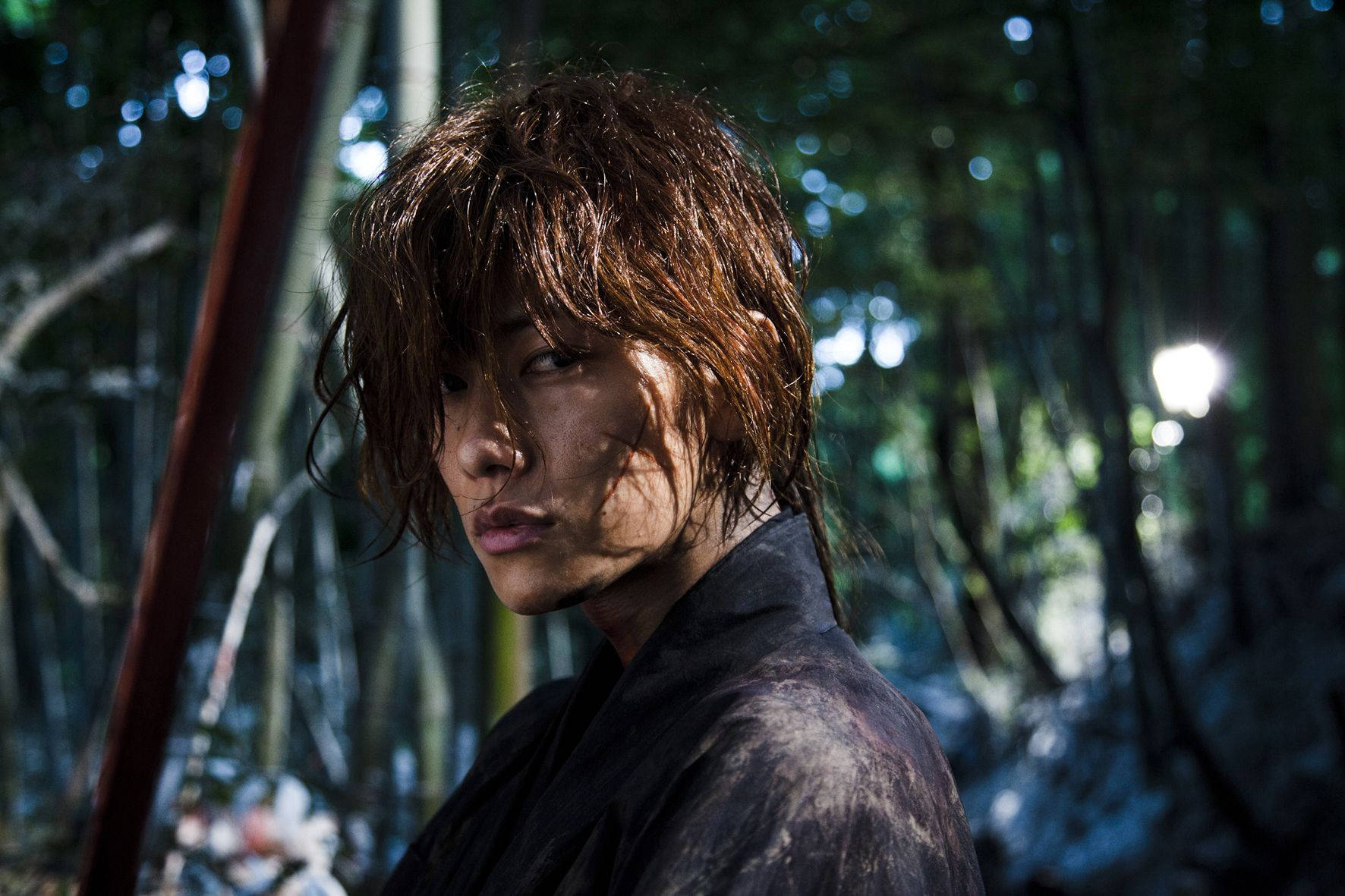 Rurouni Kenshin, sidelong glance, wet-haired warrior, HD Desktop Wallpaper