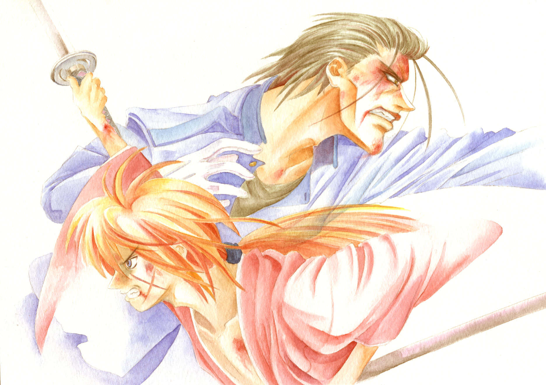 Rurouni Kenshin, Saito Hajime, duel, HD Desktop Wallpaper