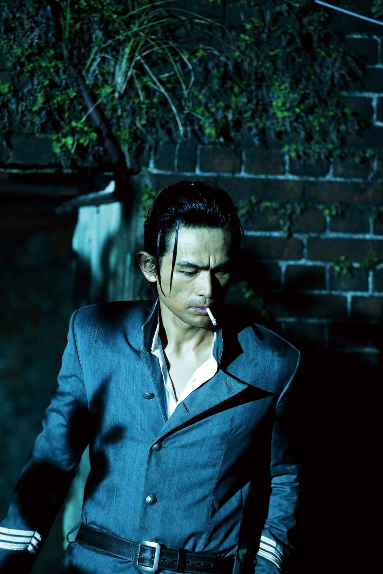 Saito Hajime, night scene, dark suit, HD Phone Wallpaper