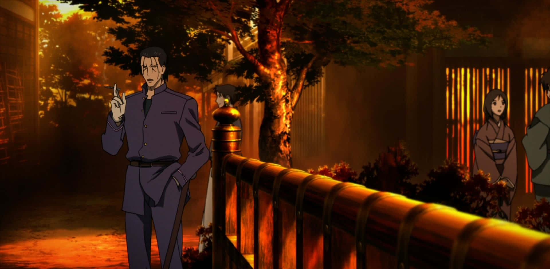 Rurouni Kenshin, Saito Hajime, evening scene, Full HD Desktop Wallpaper