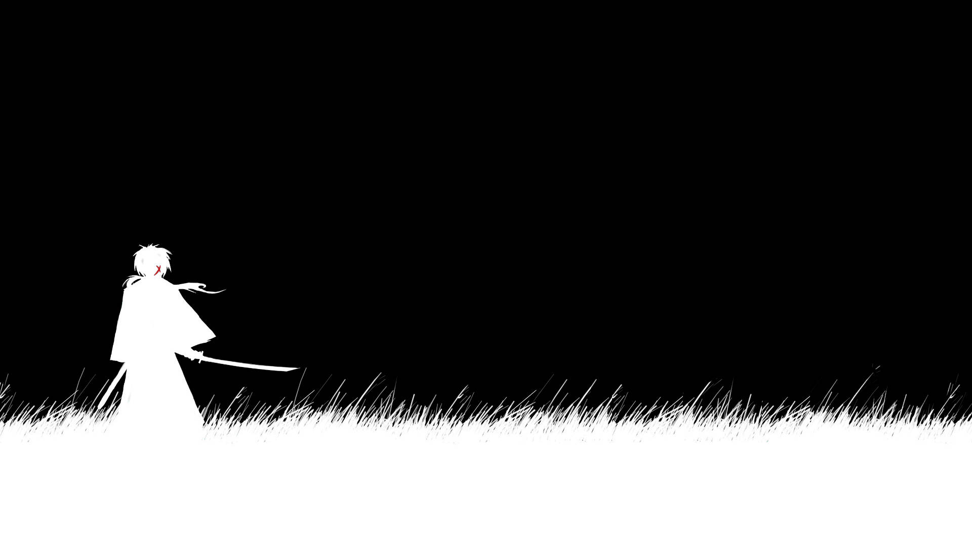 Rurouni Kenshin, silhouette, sword-wielding figure, Full HD Desktop Wallpaper